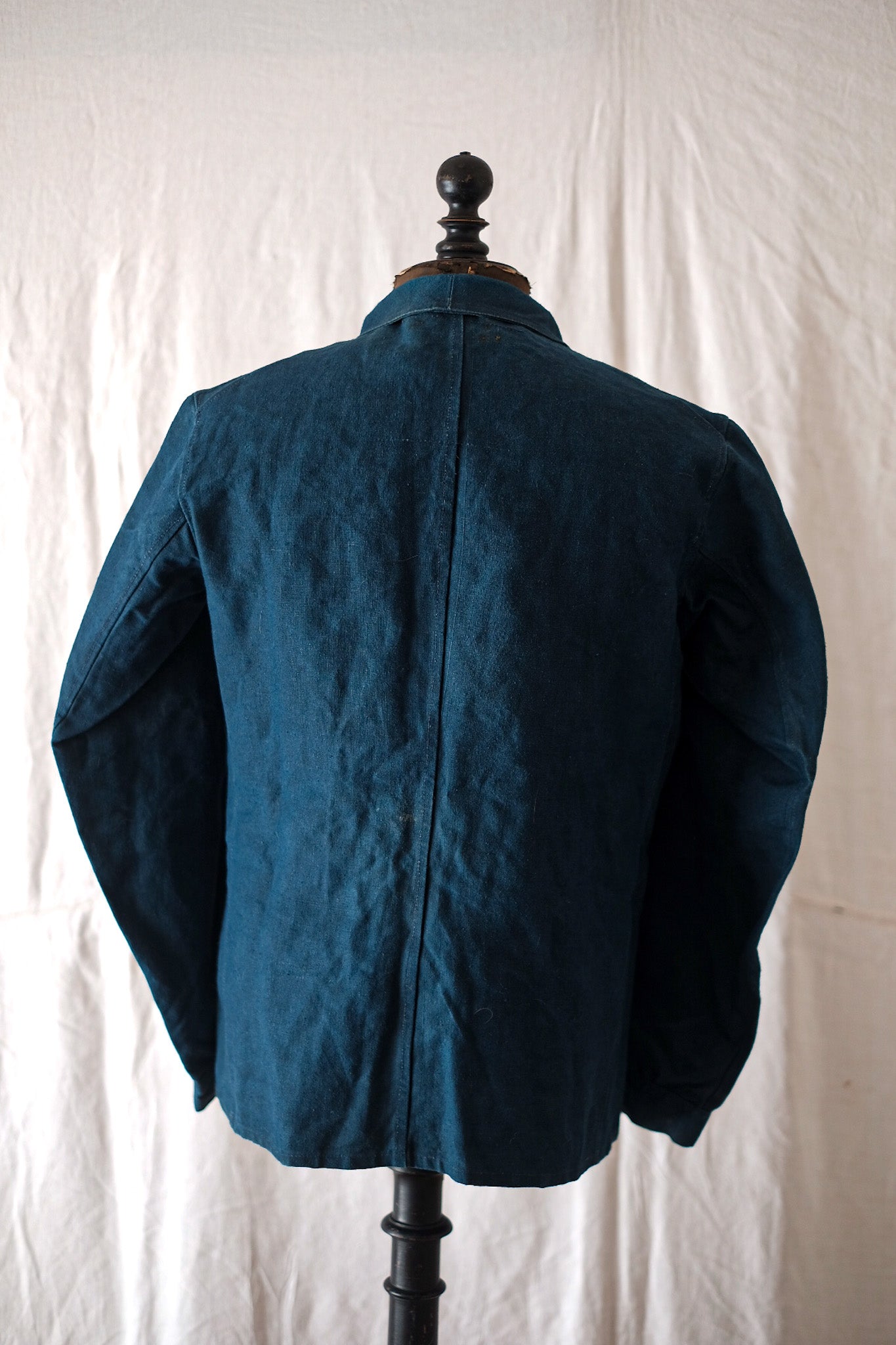[~ 30's] French Vintage Indigo Linen Work Jacket