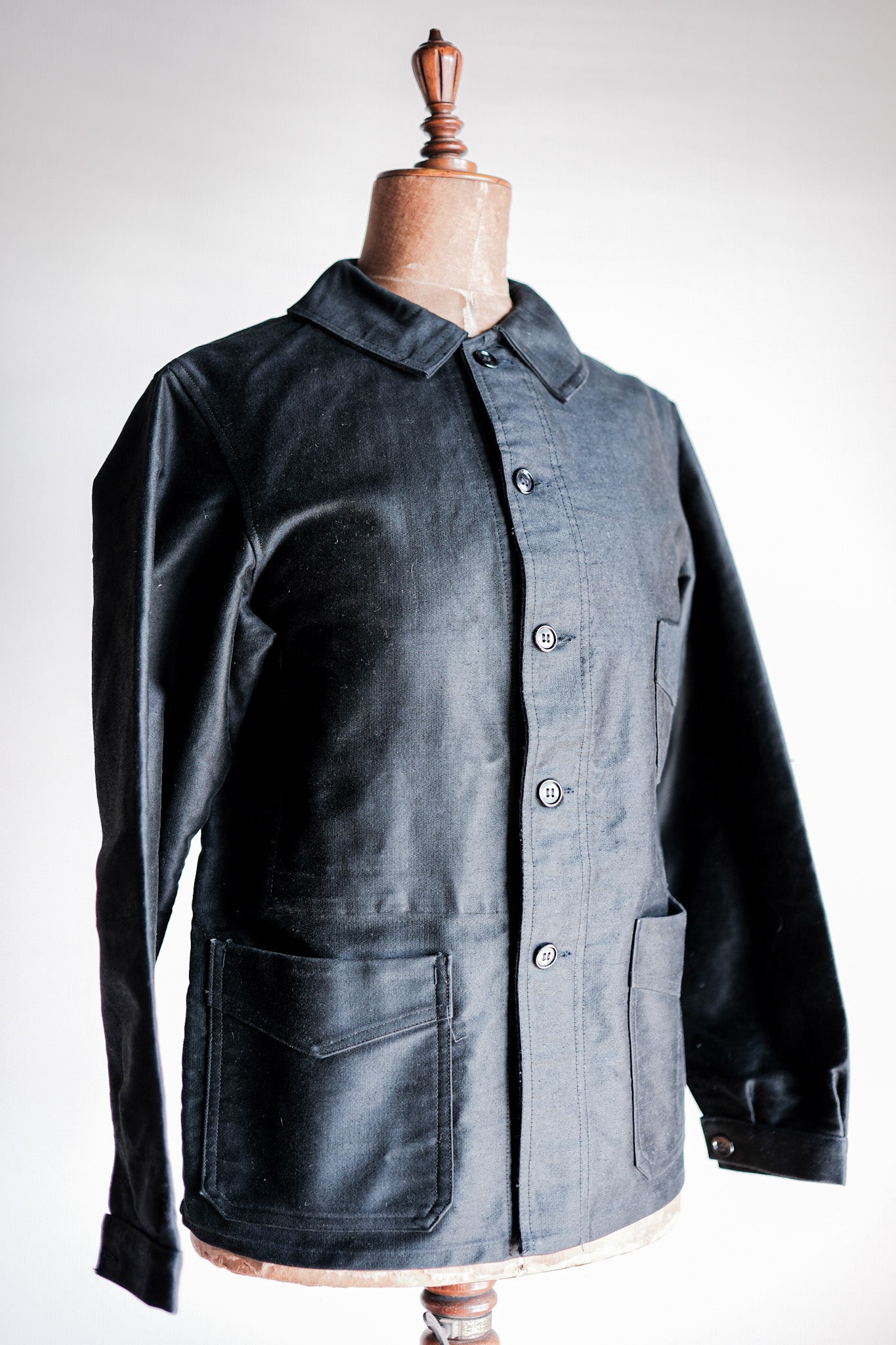 ［~50's］French Vintage Black Moleskin Work Jacket "Dead Stock"