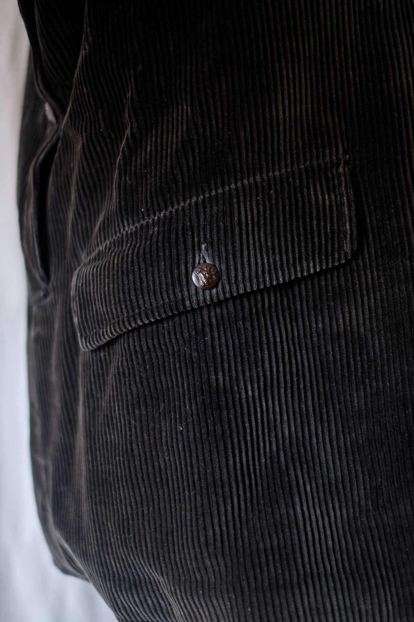 [~ 40's] French Vintage Dark Brown Corduroy Hunting Jacket
