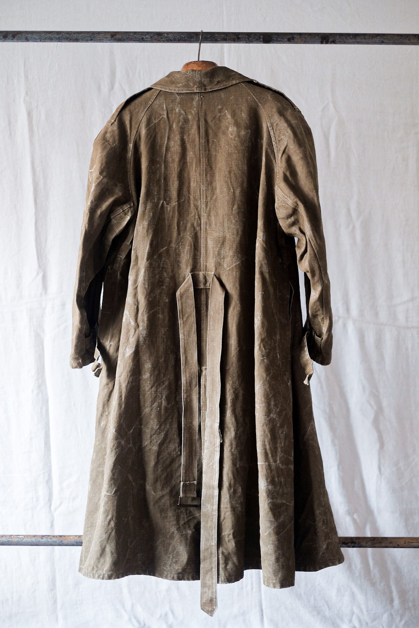 【~30's】French Army M35 Motorcycle Coat "Linen Type"
