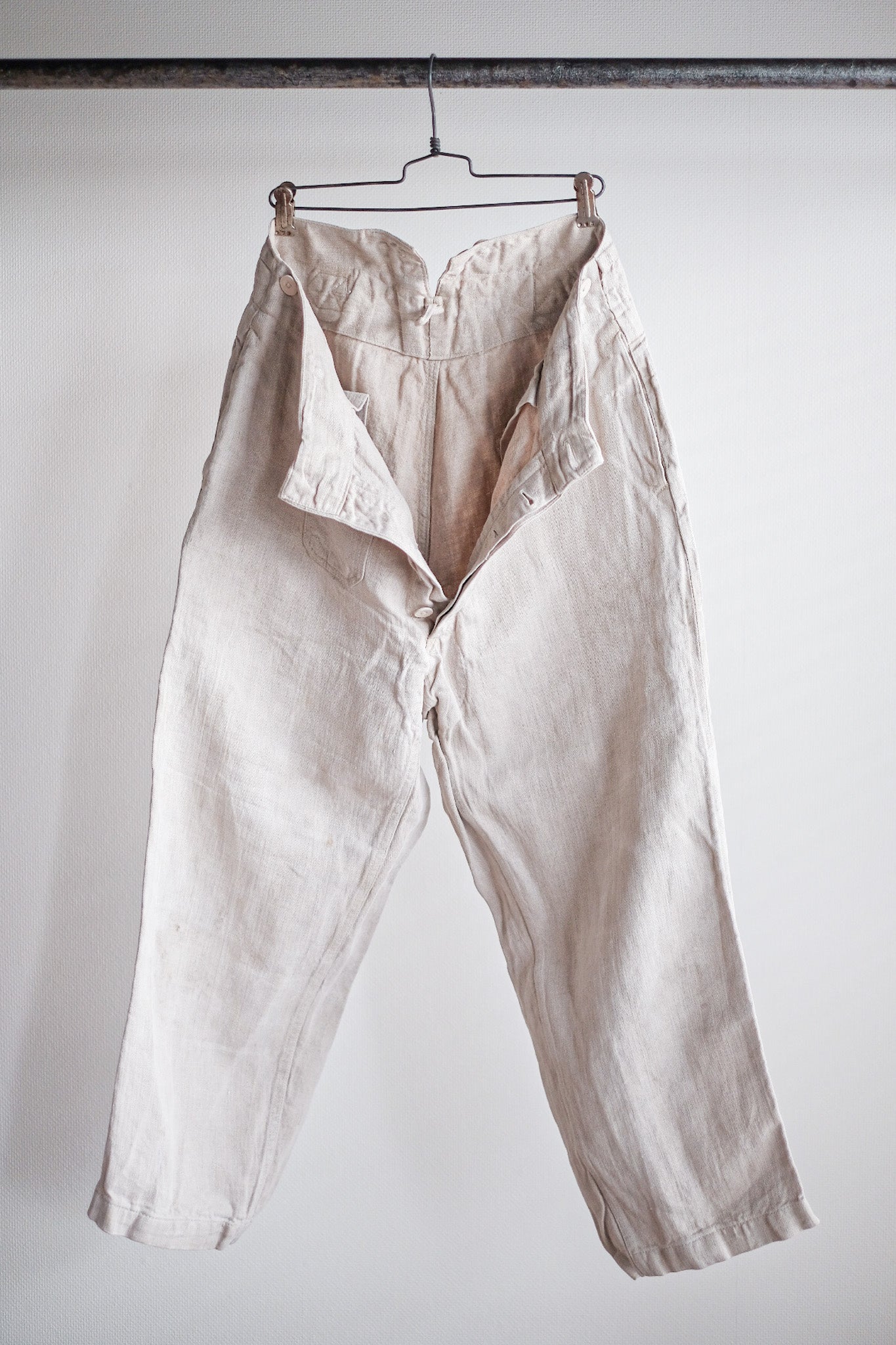 ［~40's］WW2 German Army Drillich HBT Linen Trousers
