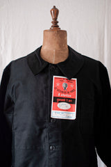 【~50's】French Vintage Black Moleskin Work Jacket "Dead Stock"