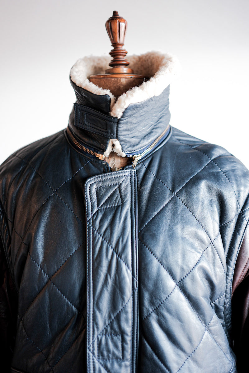 [~ 70's] Old Marcel Lassance Leather Bomber Jacket Size.52