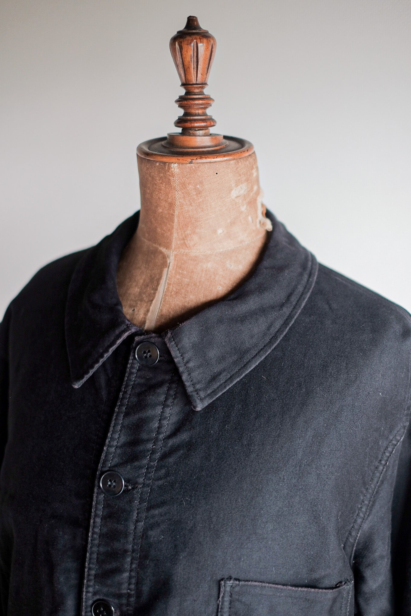 [~ 60's] French Vintage Black Moleskin Work Jacket