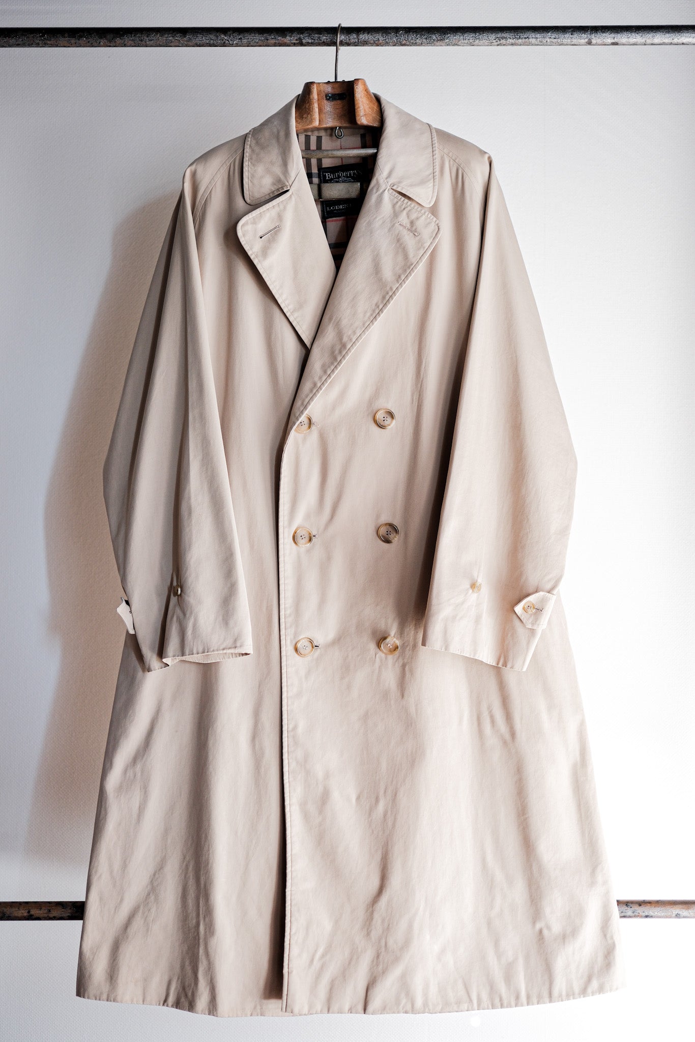 【~70's】Vintage Burberry's Single Raglan Double Breasted Coat "LODEN-FREY 別注"