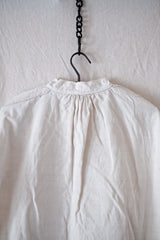 [ต้น 20 C] เสื้อเชิ้ตผ้าลินินโบราณฝรั่งเศส