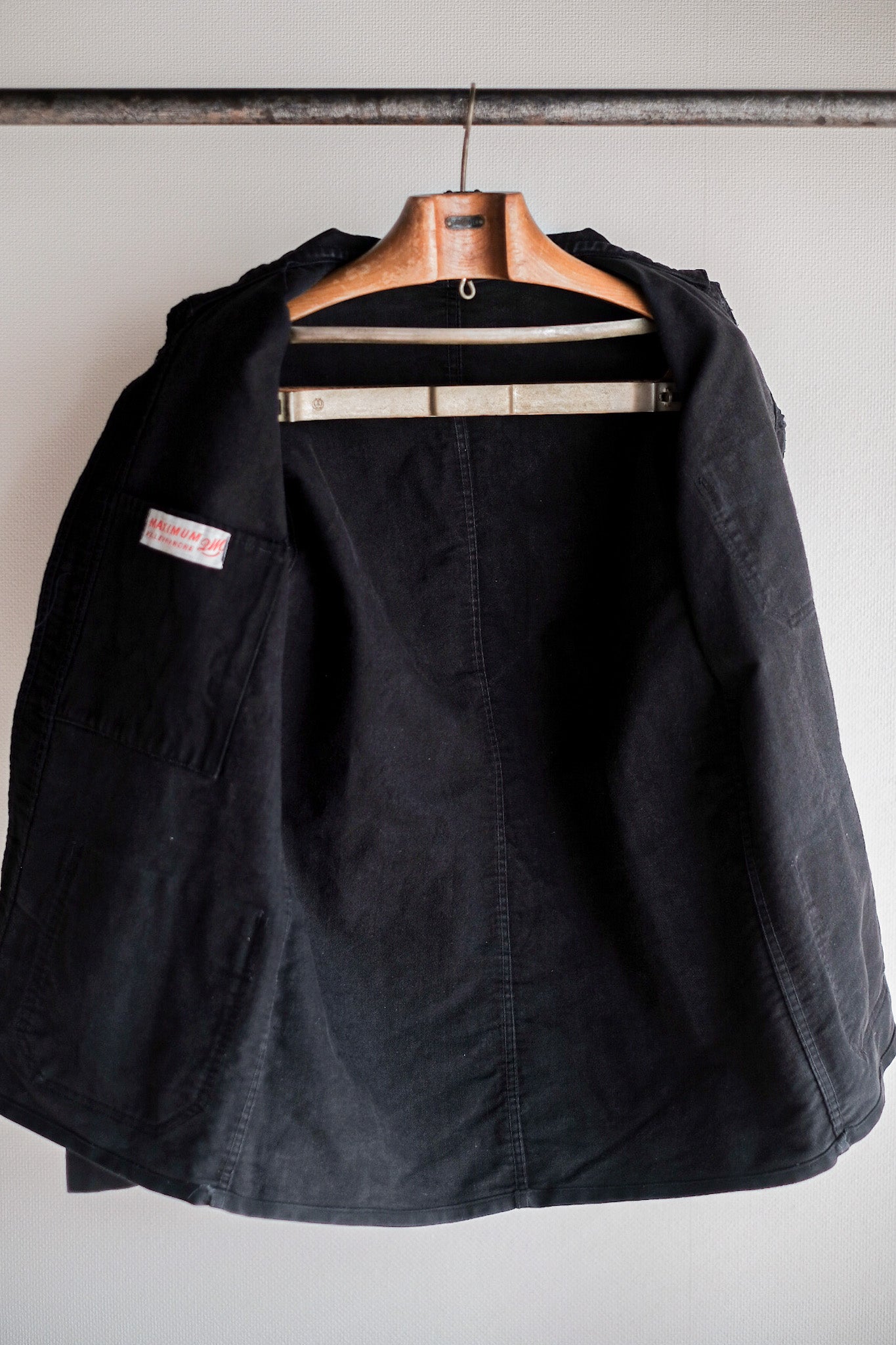 [~ 60's] French Vintage Black Moleskin Work Jacket