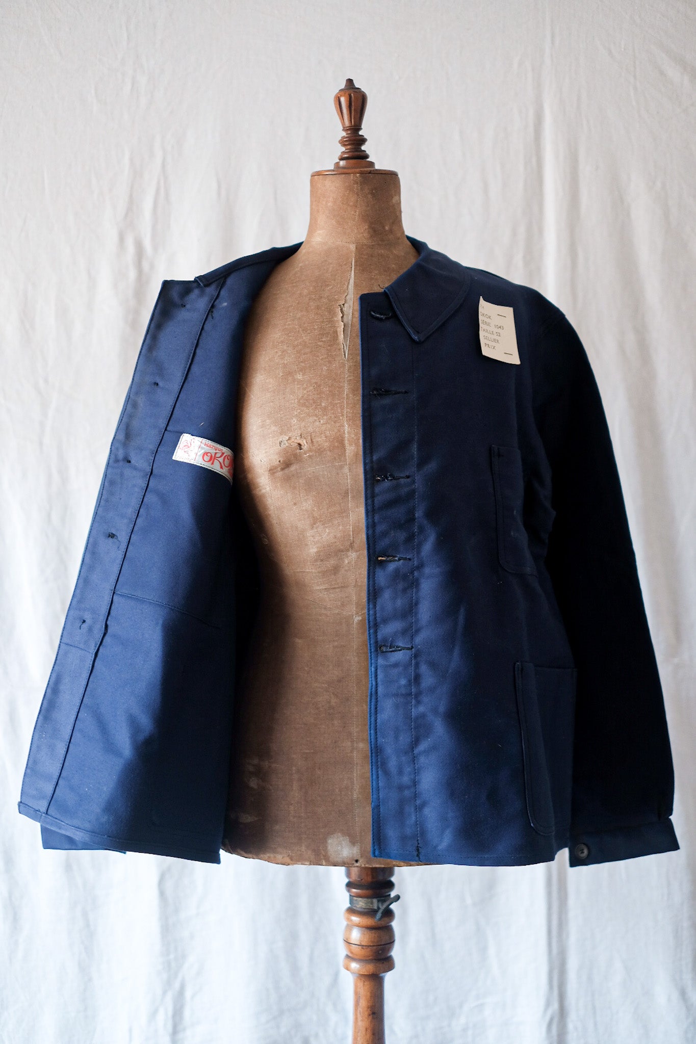 [〜50年代]法國復古藍色摩爾斯金屬夾克“ Dead Stock”