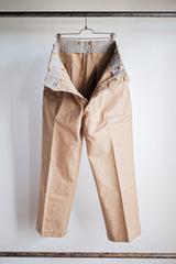 【~50's】French Vintage Cotton Linen Chino Trousers "Garally Lafayette" "Dead Stock"