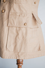 [~ 50's] ผ้าลินินผ้าลินินผ้าฝ้ายวินเทจฝรั่งเศส "Garally Lafayette" "Dead Stock"