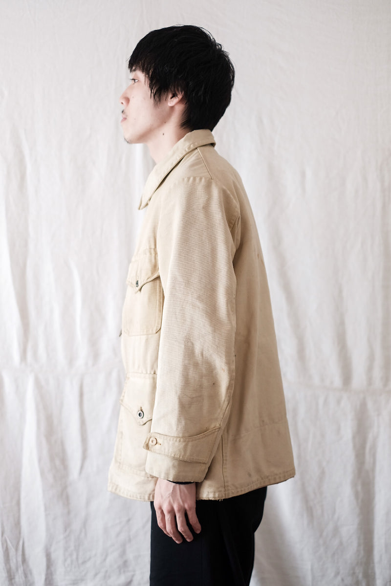 [~ 30's] แจ็คเก็ตผ้าใบผ้าฝ้ายวินเทจฝรั่งเศส