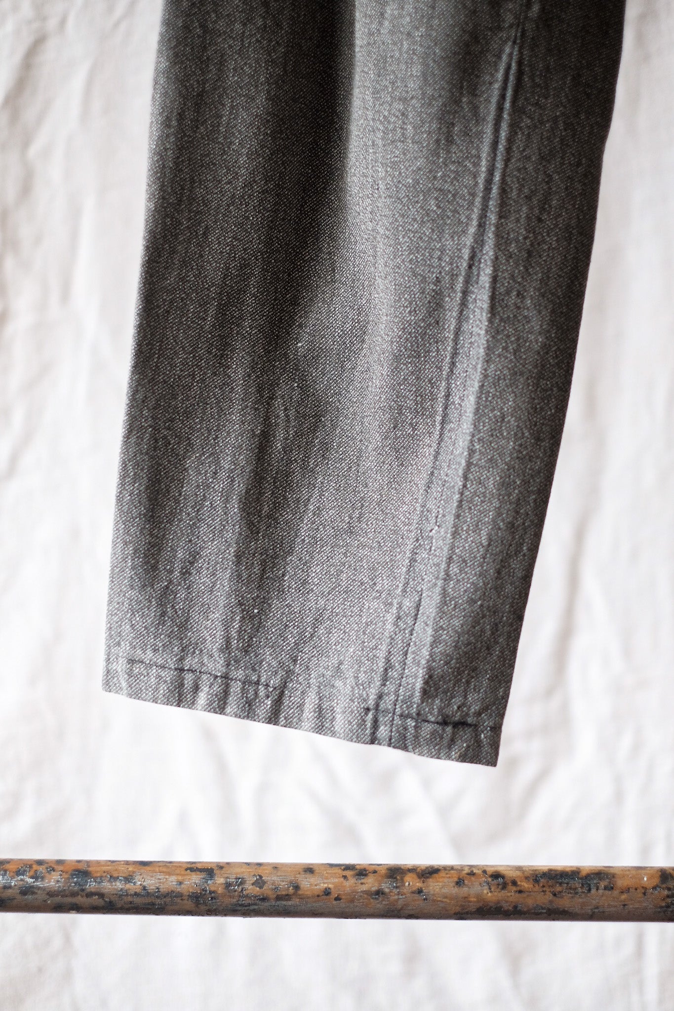 [~ 30's] French Vintage Black Chambray ทำงานกางเกง