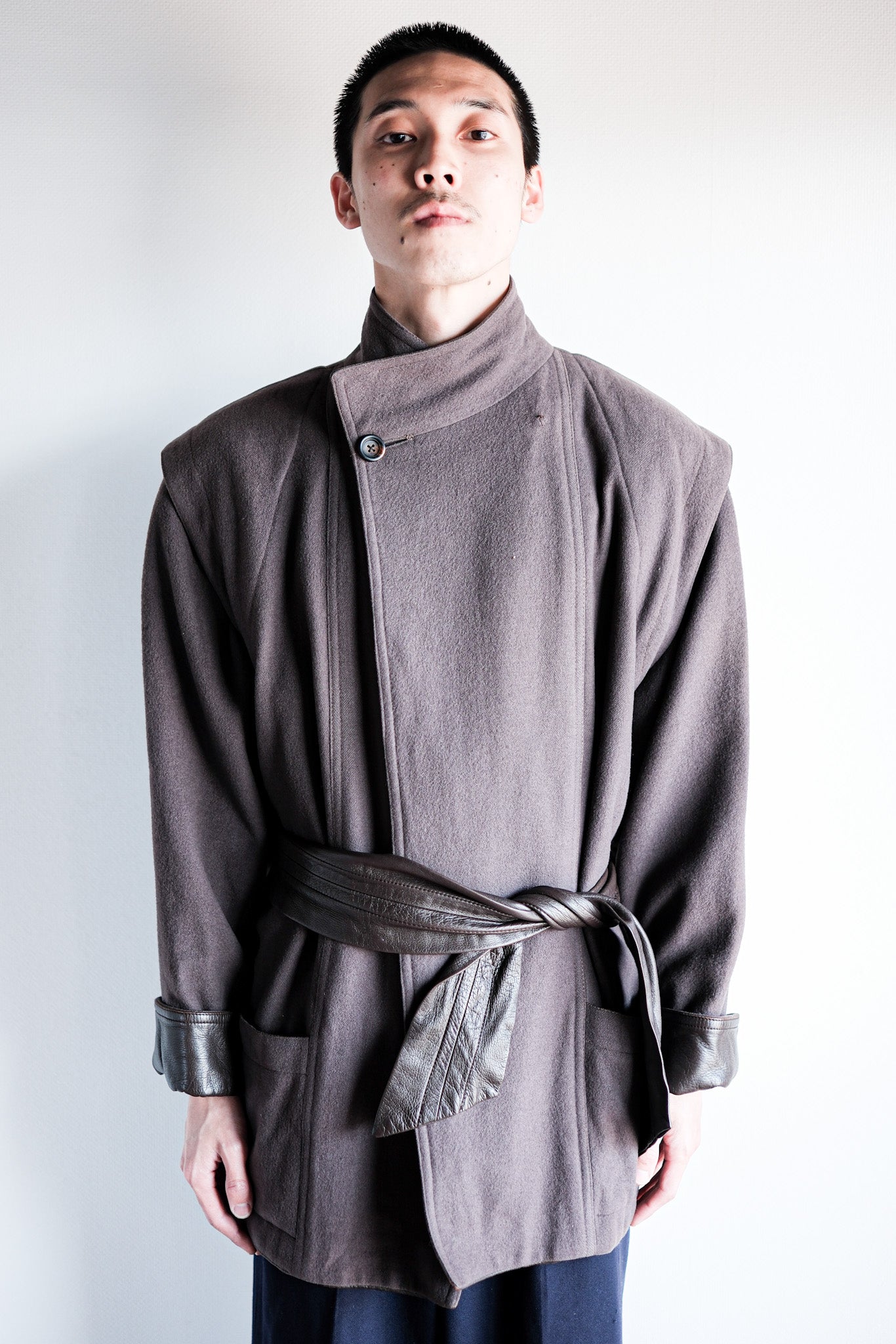 ［~80's］Old Gucci Wool Leather Jacket Size.42