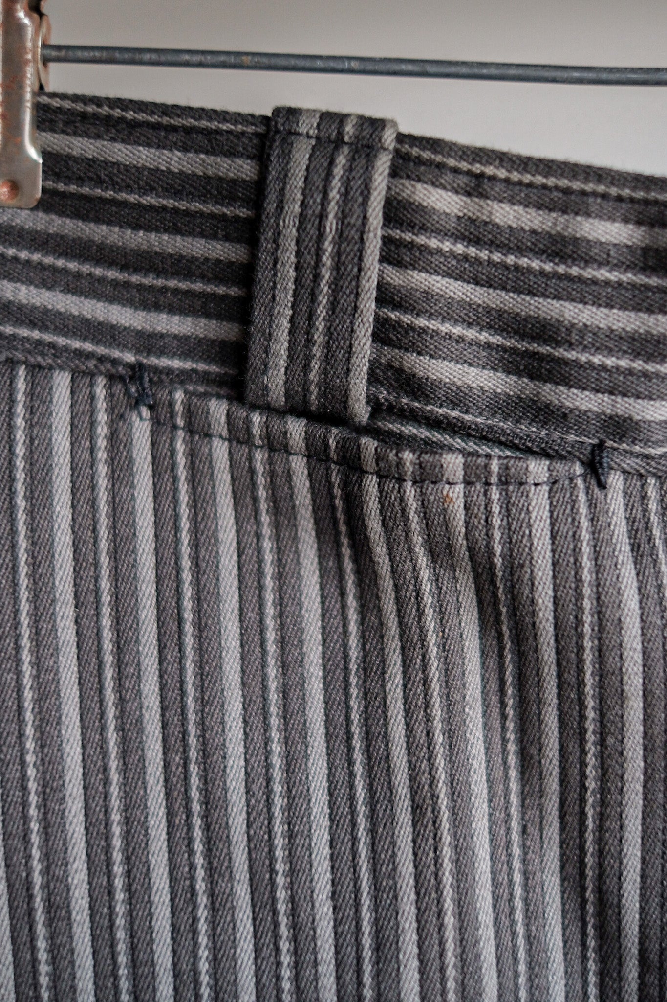 ［~40's］French Vintage Cotton Pique Striped Work Pants "Dead Stock"