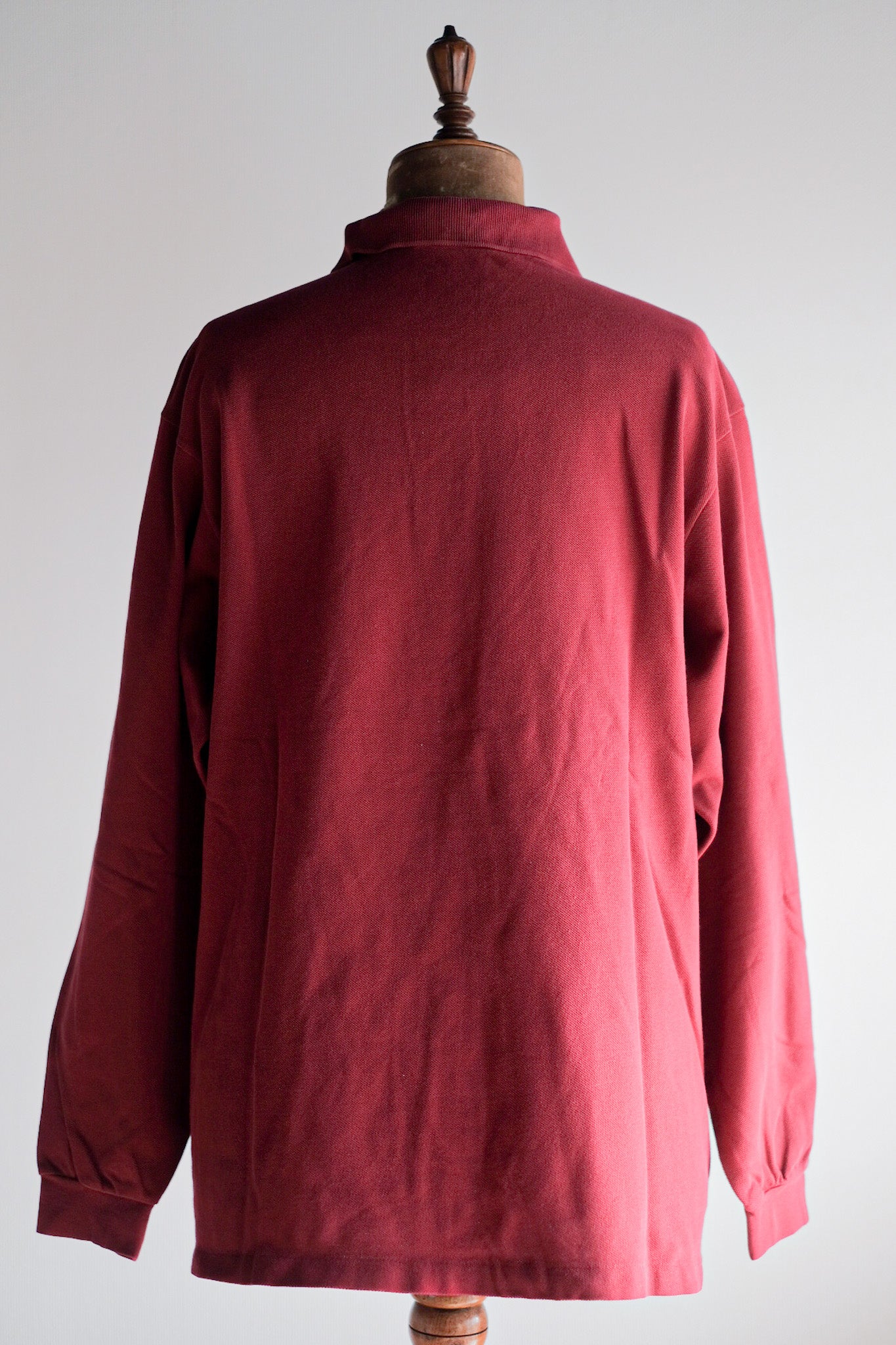 [~ 80 년대] Chemise lacoste l/s 폴로 셔츠 크기 .6 "Burgundy"