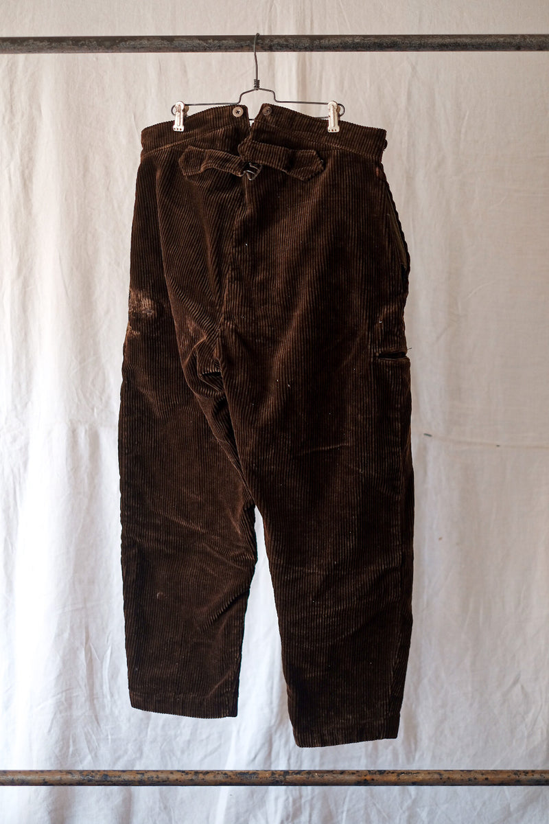 【~30's】French Vintage Brown Corduroy Work Pants "CREPIER"