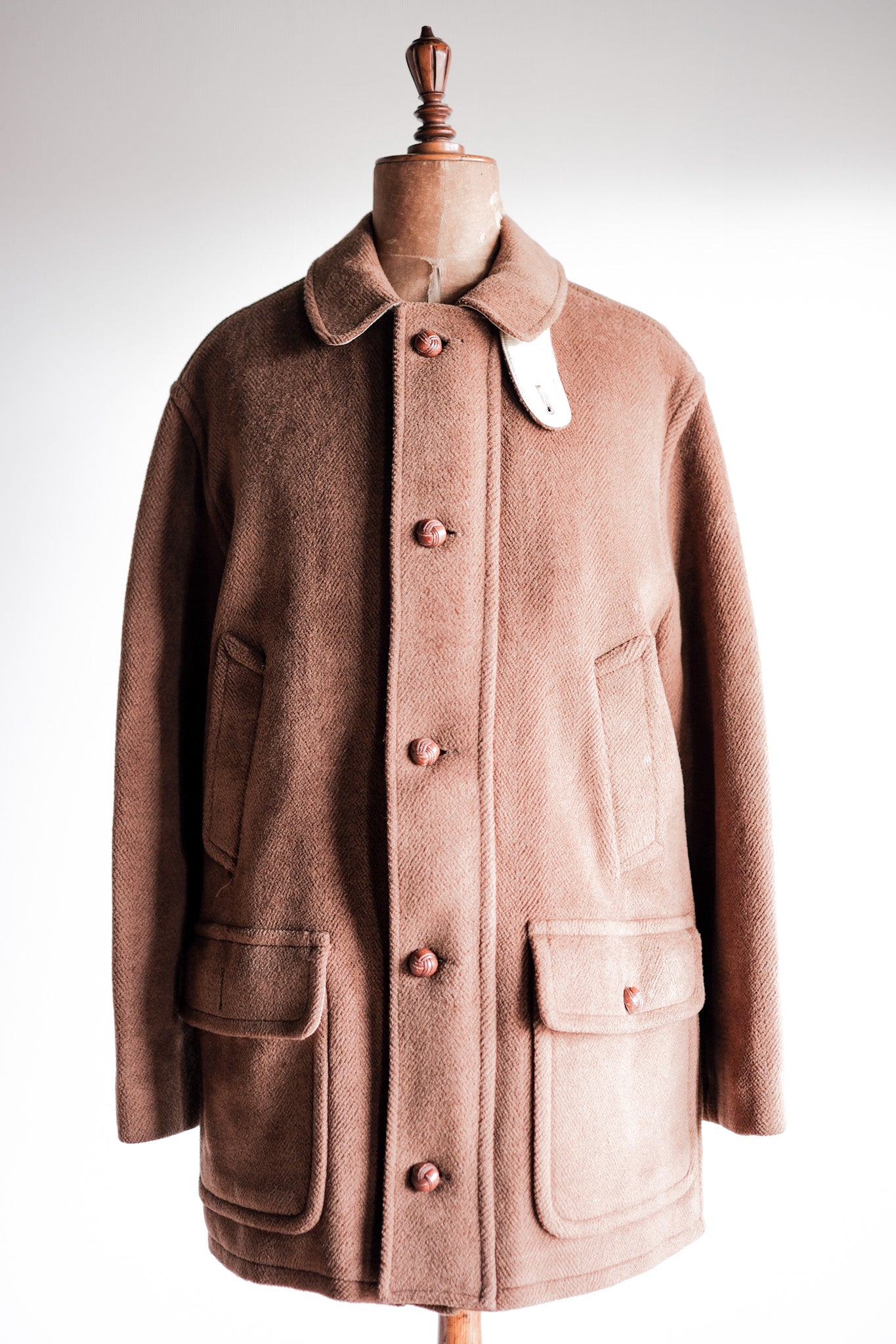 [〜90年代]舊逆變羊毛夾克，帶中國皮帶“ Moorbrook”