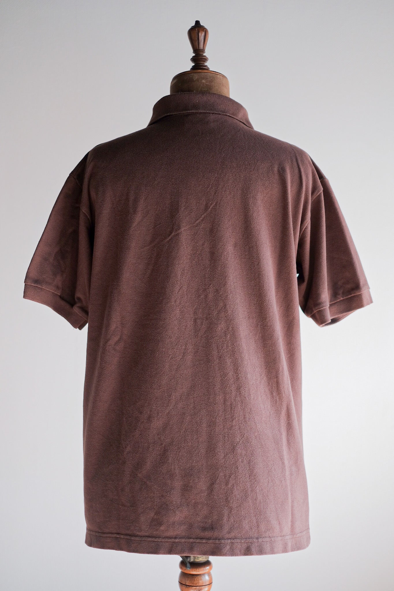 [〜80年代]顏料lacoste s/s polo襯衫尺寸。6“棕色”