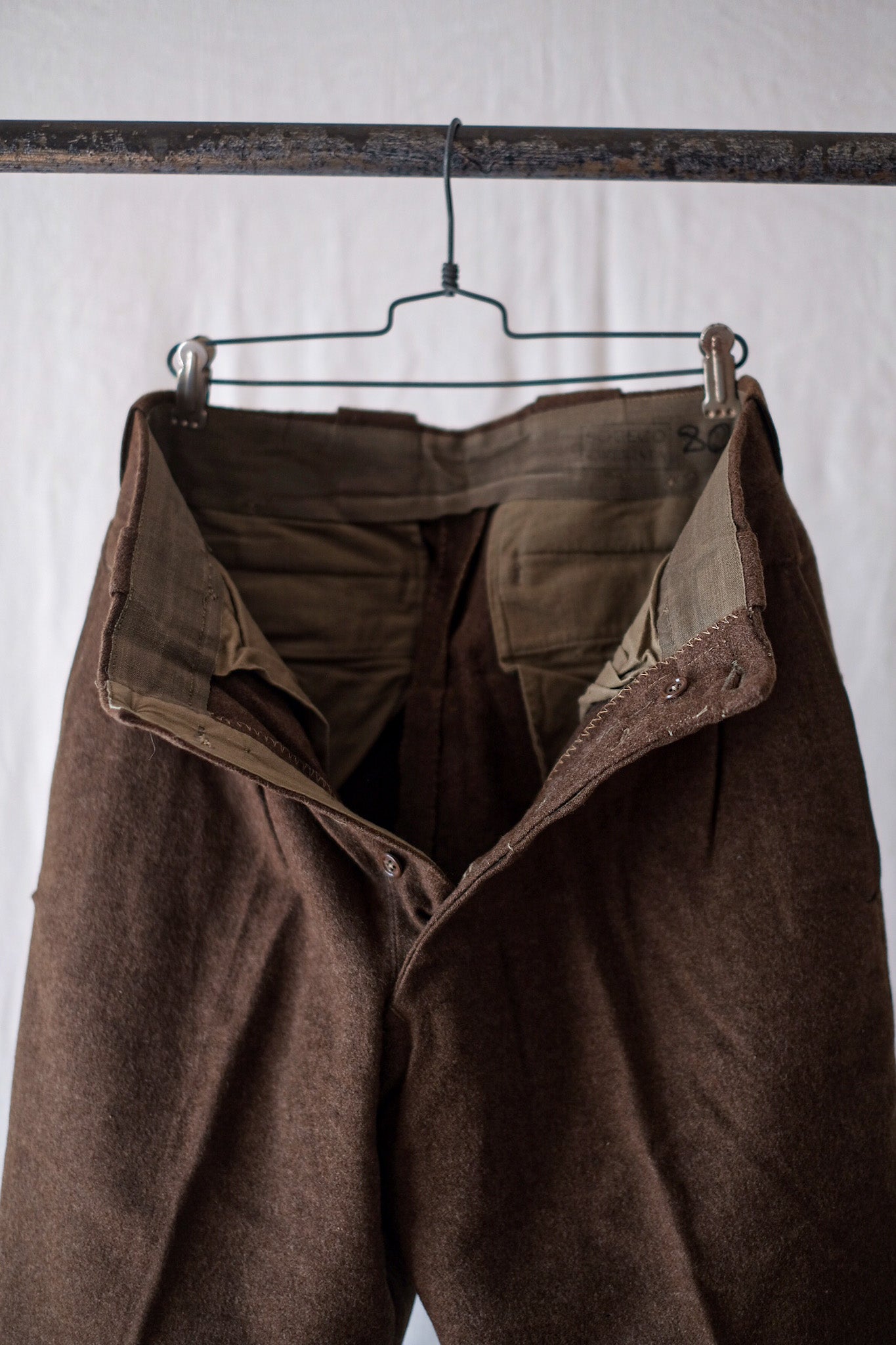 【~50's】French Army Brown Wool Pants