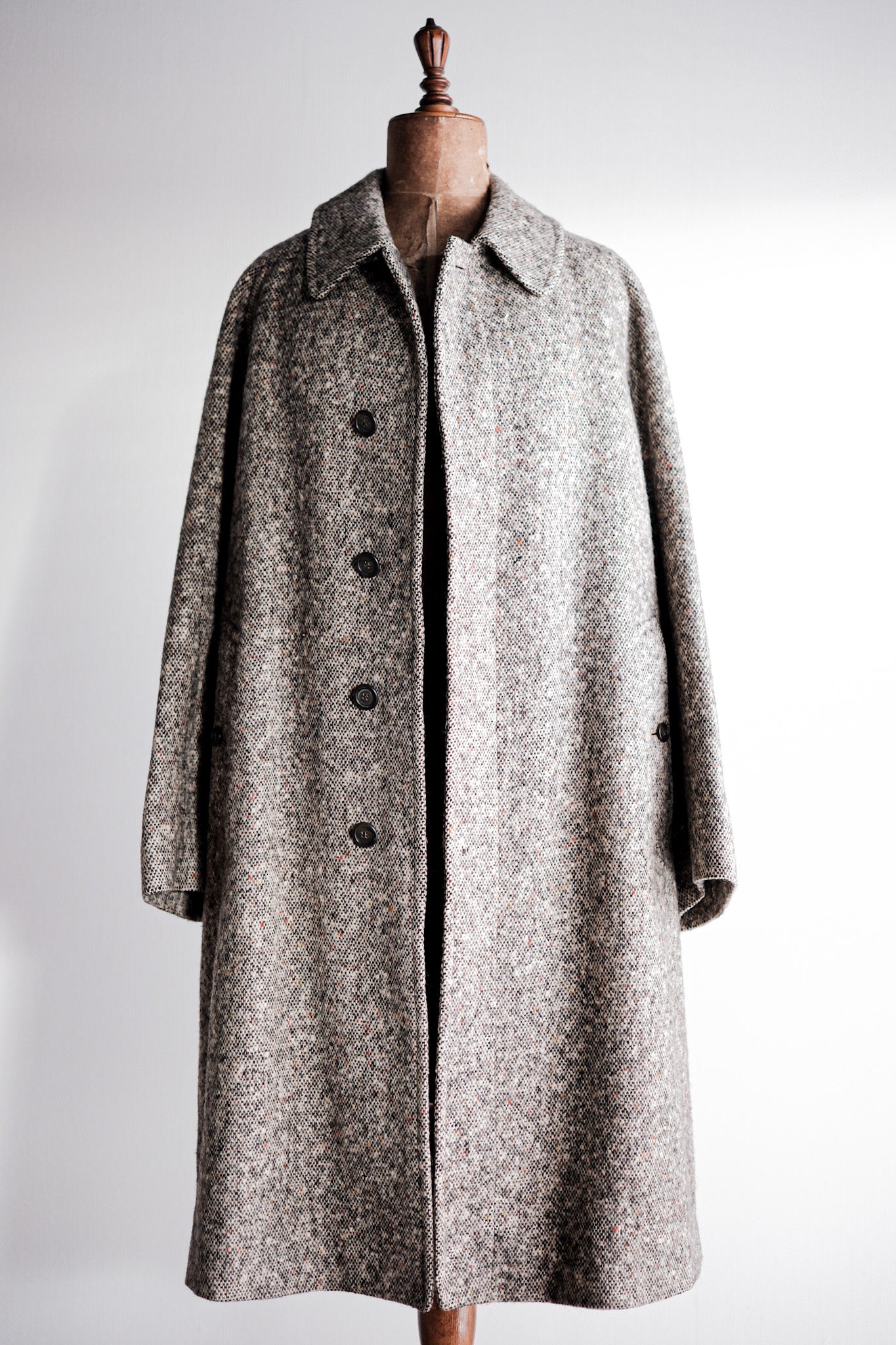 ［~70's］Vintage Burberry's Single Raglan Balmacaan Coat Size.38R "IRISH TWEED" "RAINBOW C 別注"