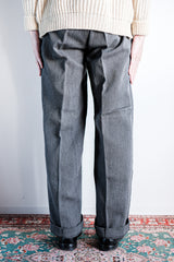 [~ 30's] French Vintage Salt & Pepper Cotton Twil ทำงานกางเกง "Dead Stock"