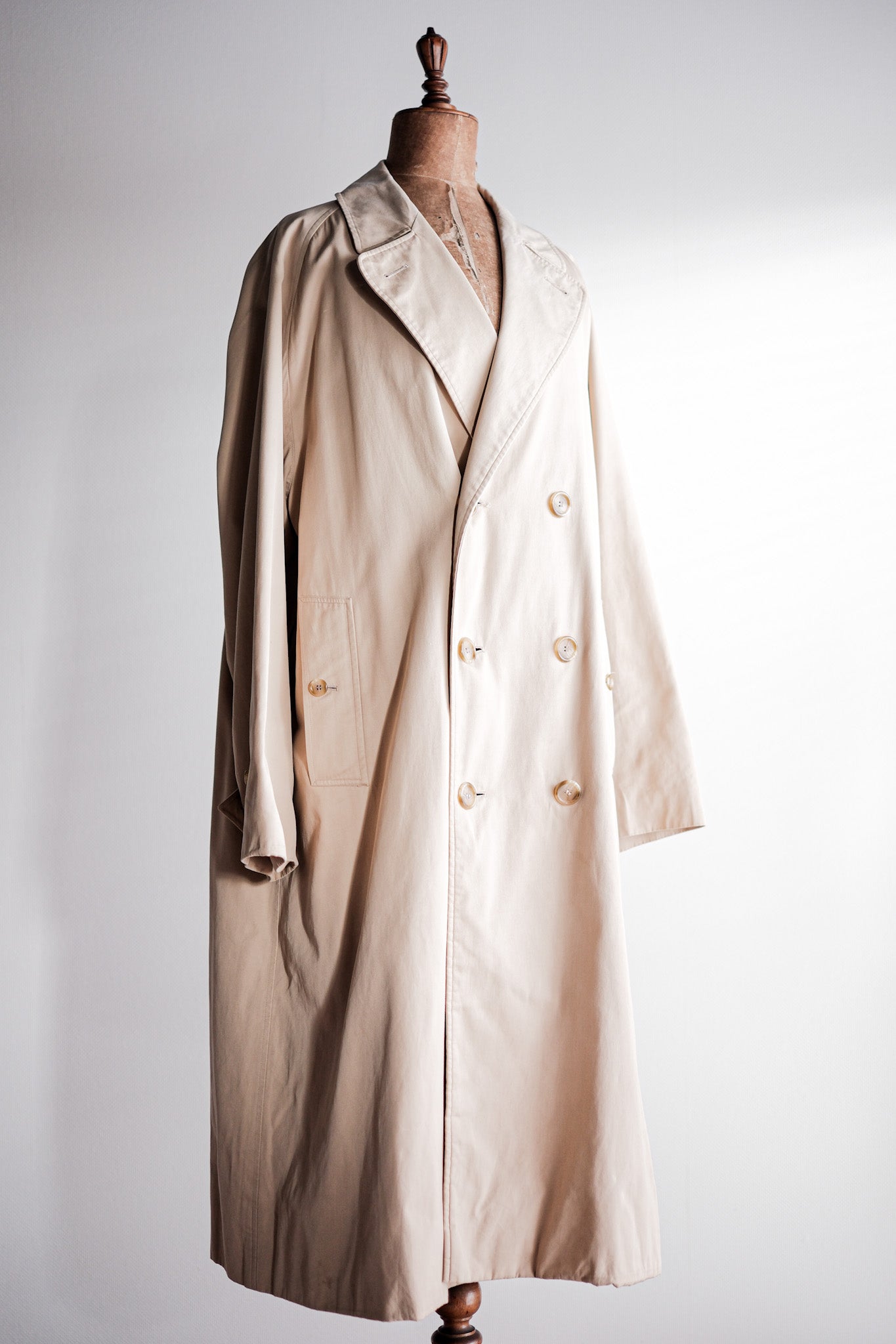 [〜70年代]復古Burberry的單一raglan雙胸外套“ Loden-Frey定制”
