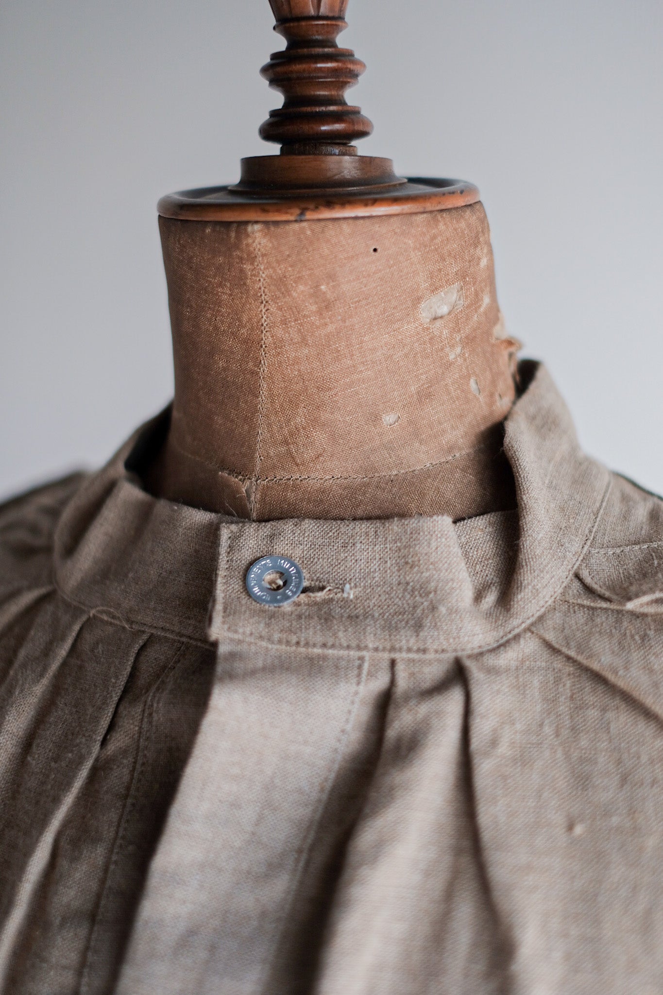 ［~50's］French Army Bourgeron Linen Smock Hospital Military "Dead Stock"