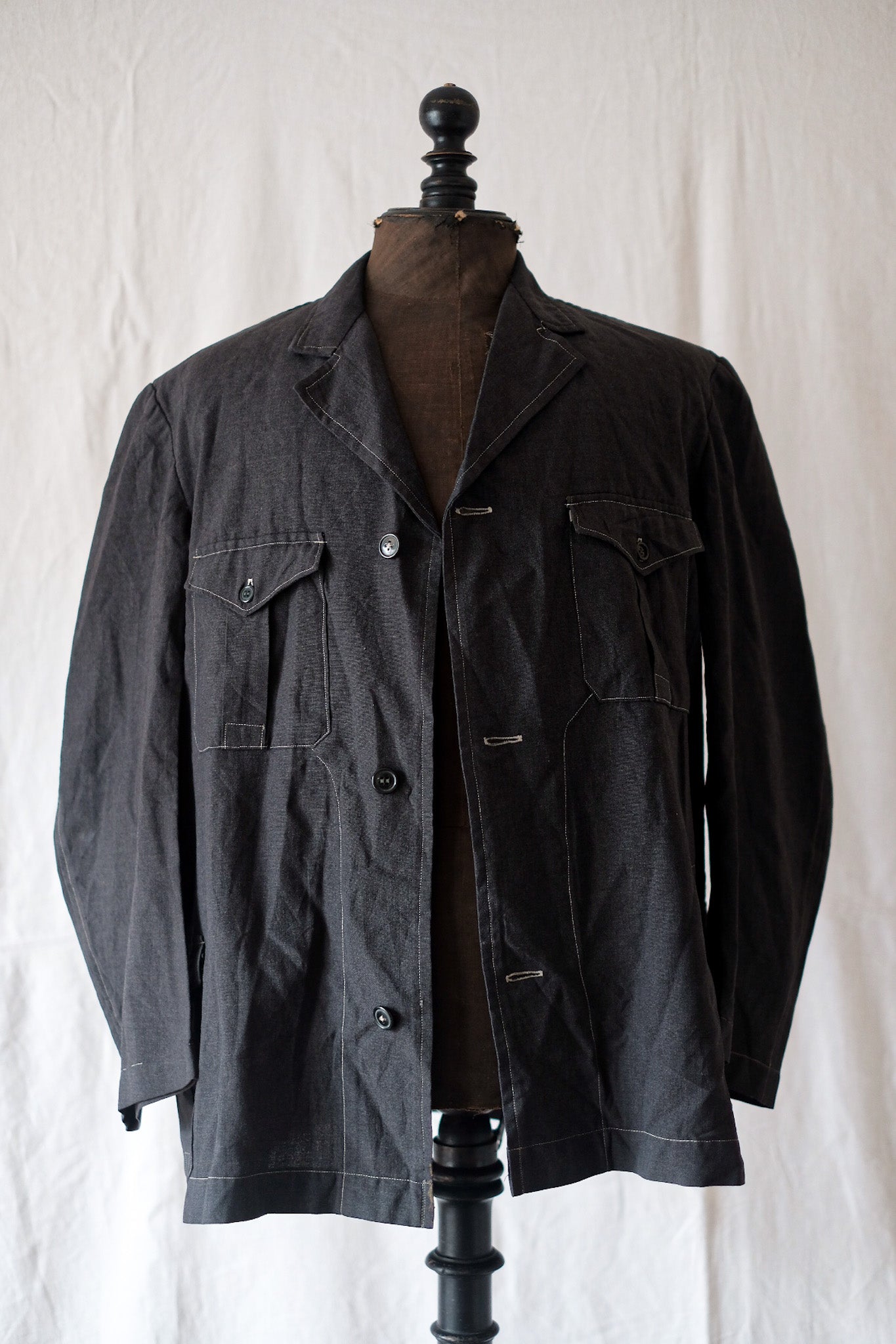 [~ 50's] French Vintage Light Wool Gabardine Work Jacket