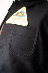 [~ 50's] วินเทจฝรั่งเศส "Le Mont St. Michel" แจ็คเก็ตทำงานของตัวตุ่นสีดำ "Dead Stock"