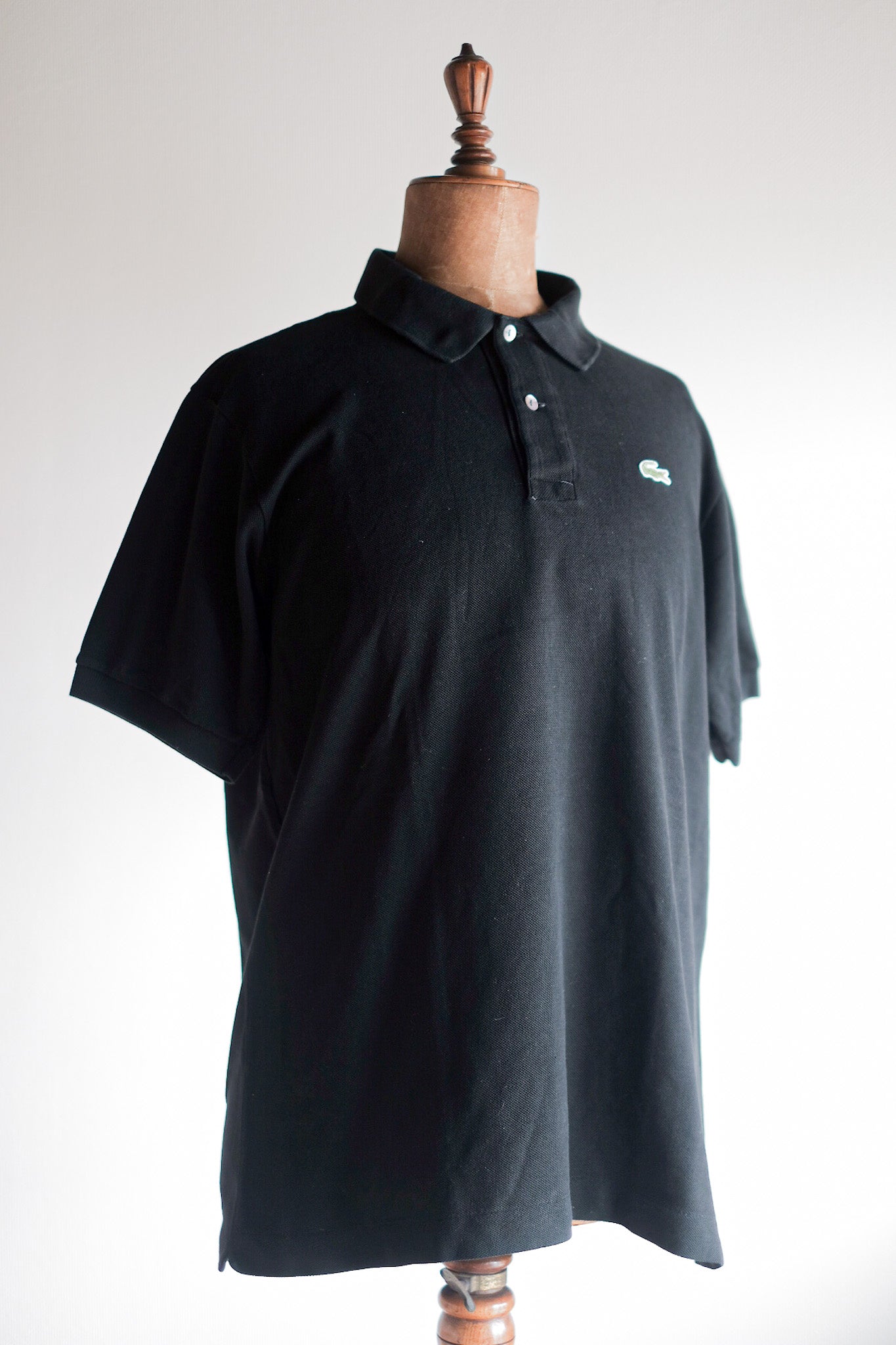 [~ 80's] Chemise Lacoste S/S Polo Shirt Size.5 "Black"