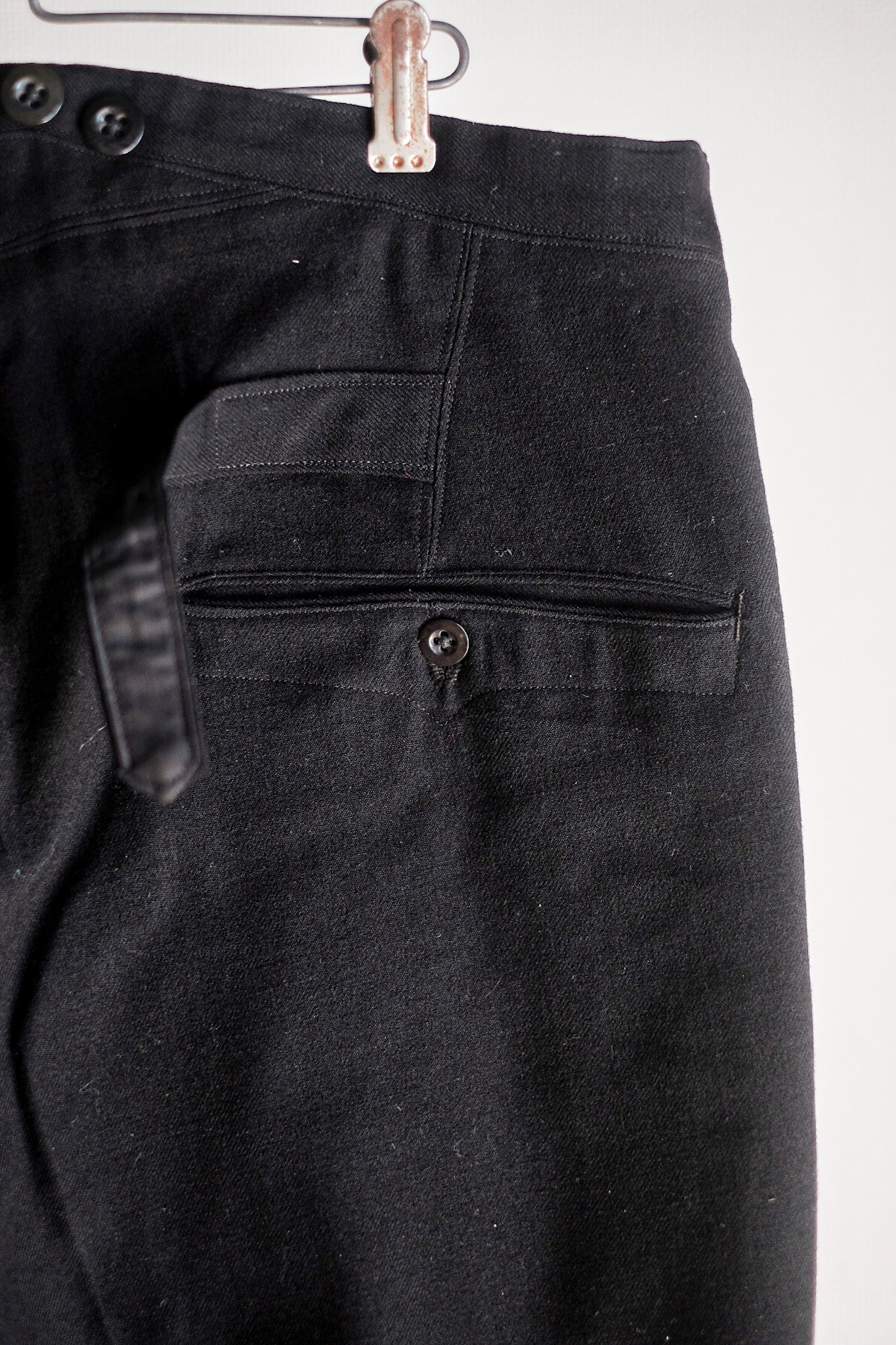 【~40's】German Vintage Black Wool Trousers
