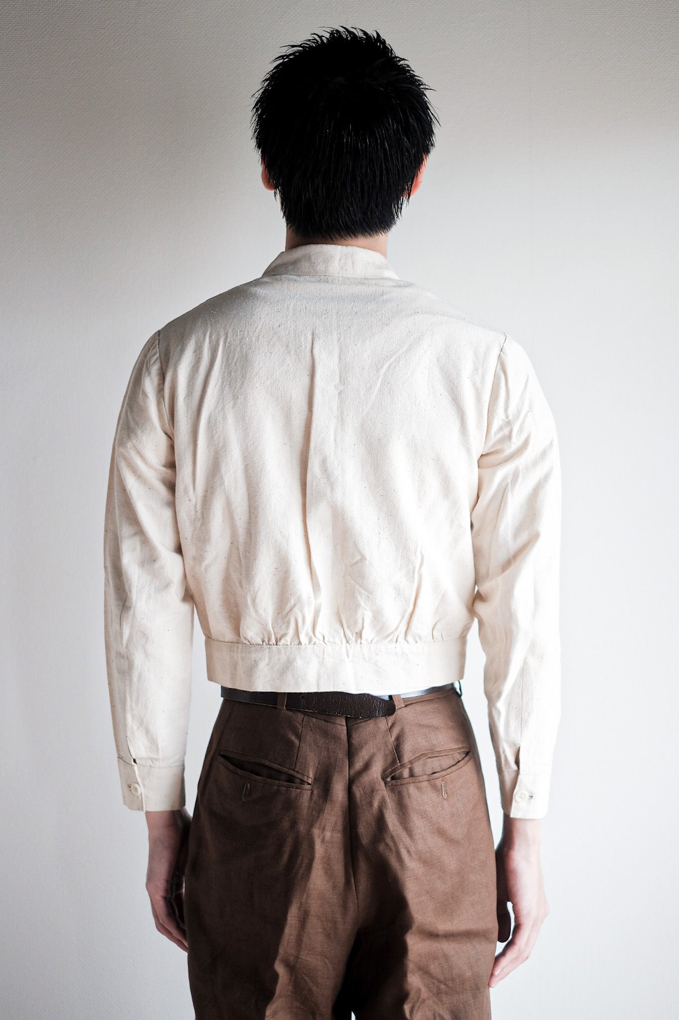 【~30's】French Vintage Natural Cotton Summer Jacket "Dead Stock"