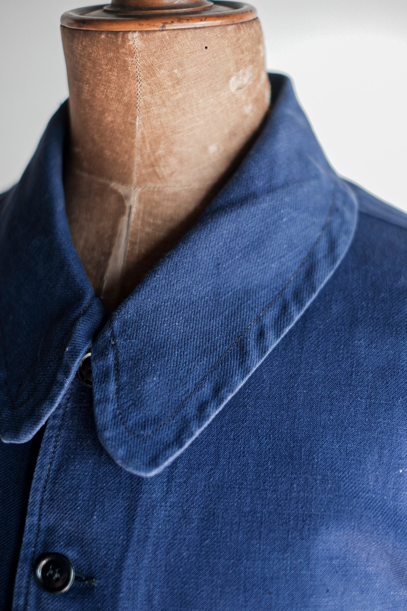 【~40's】French Vintage Blue Cotton Twill Cyclist Jacket