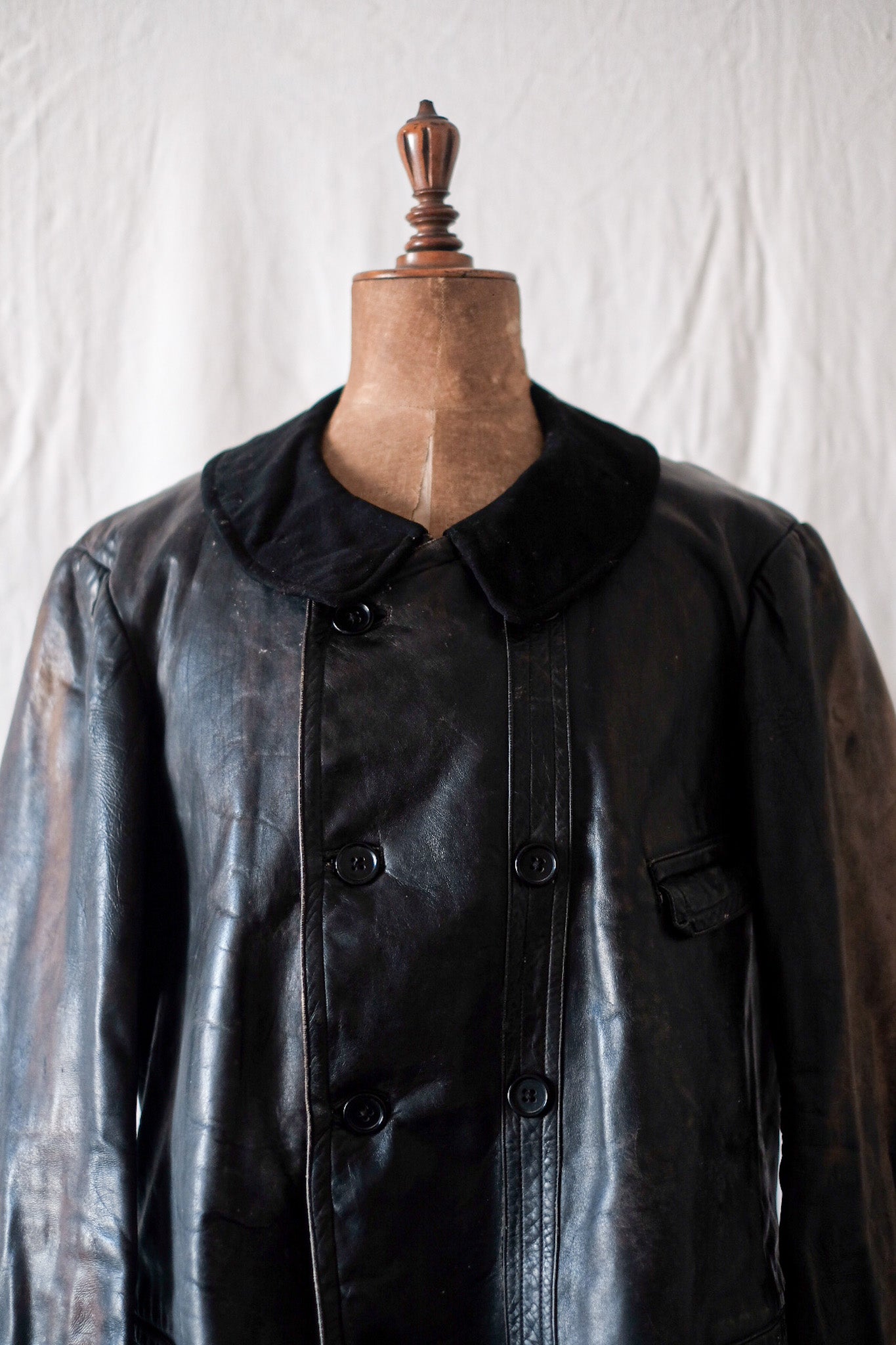 20's】French Vintage Le Corbusier Leather Work Jacket 