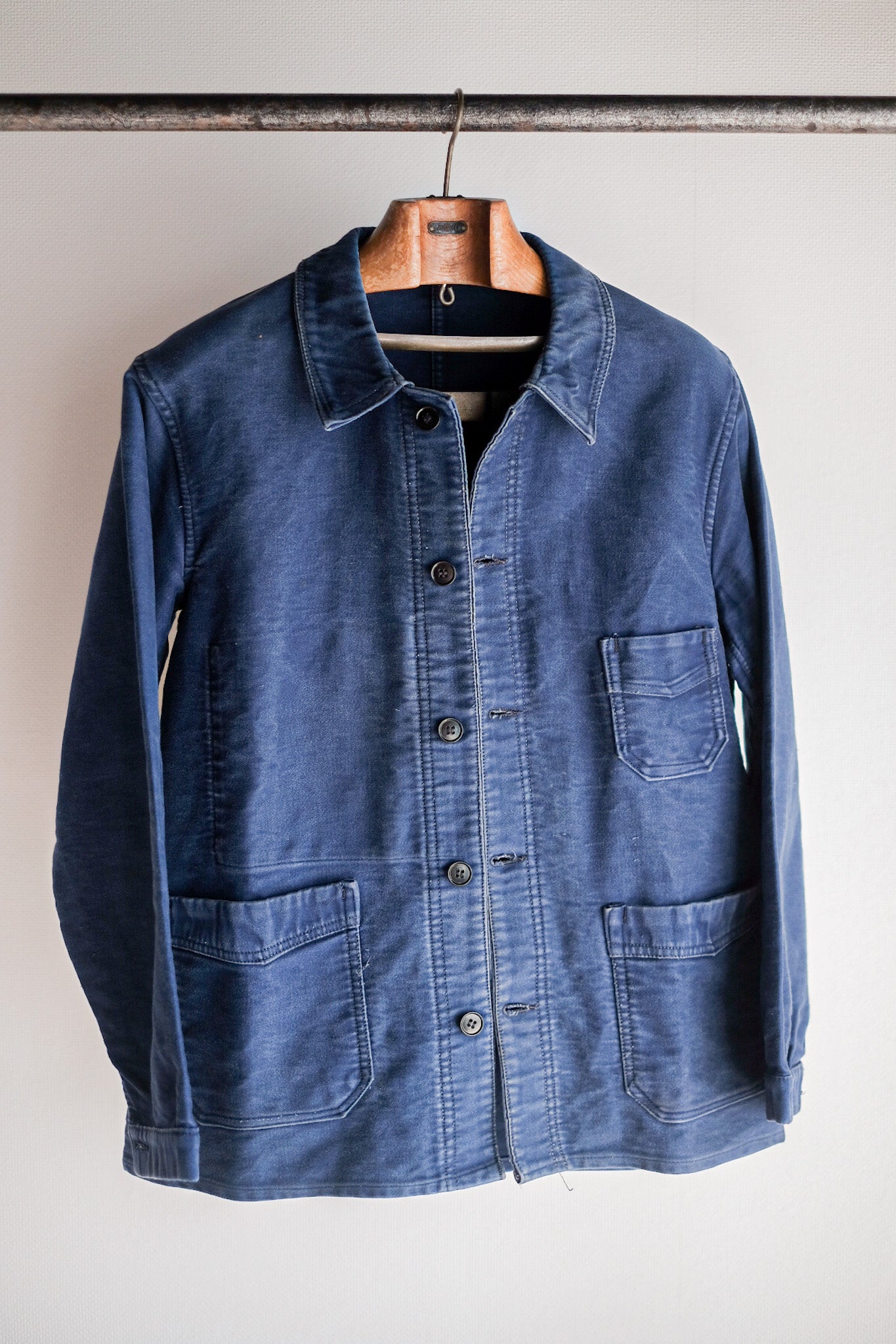 ［~40's］French Vintage Blue Moleskin Work Jacket