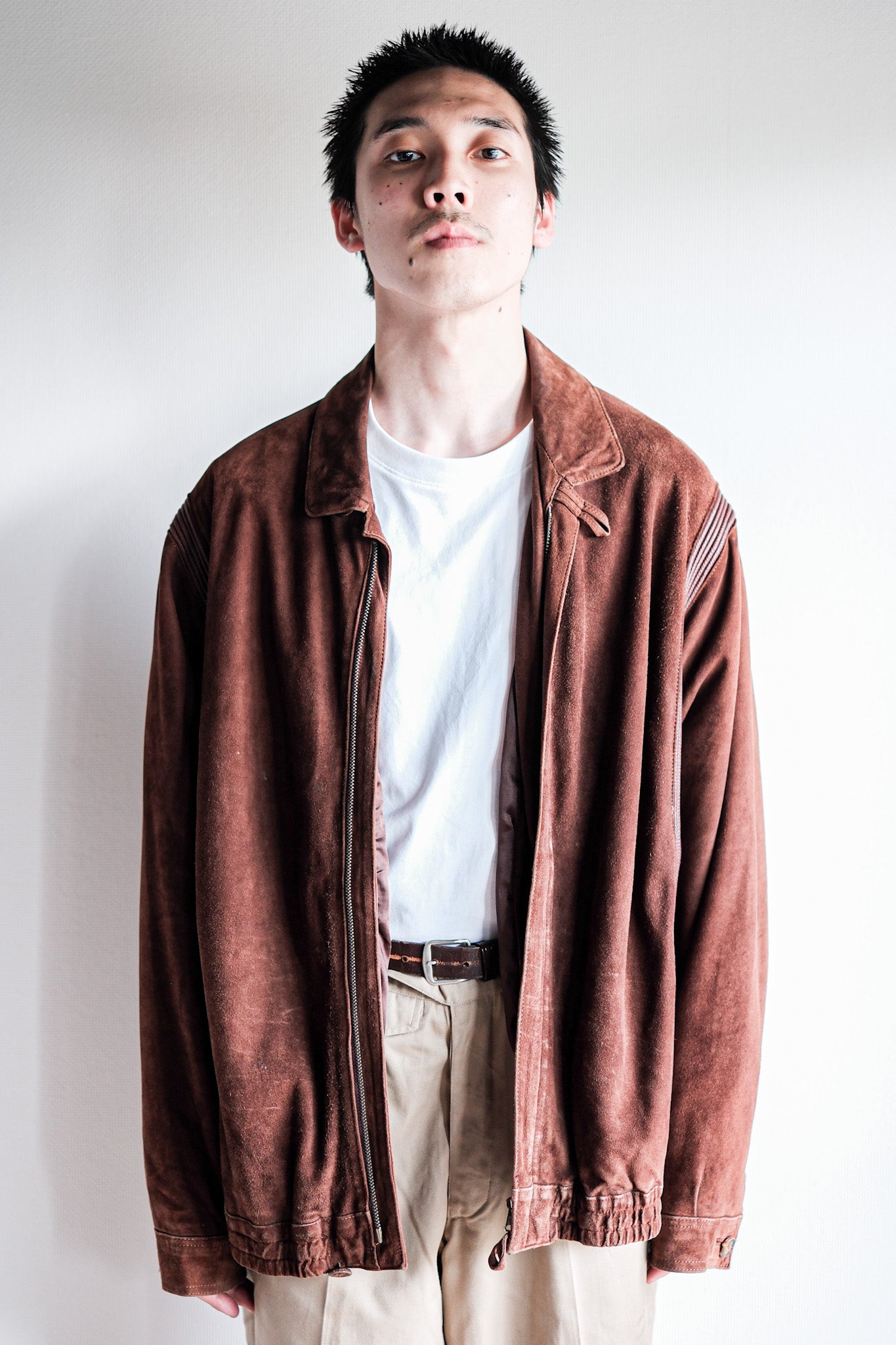 ［~80’s］Old LOEWE Brown Suede Leather Jacket