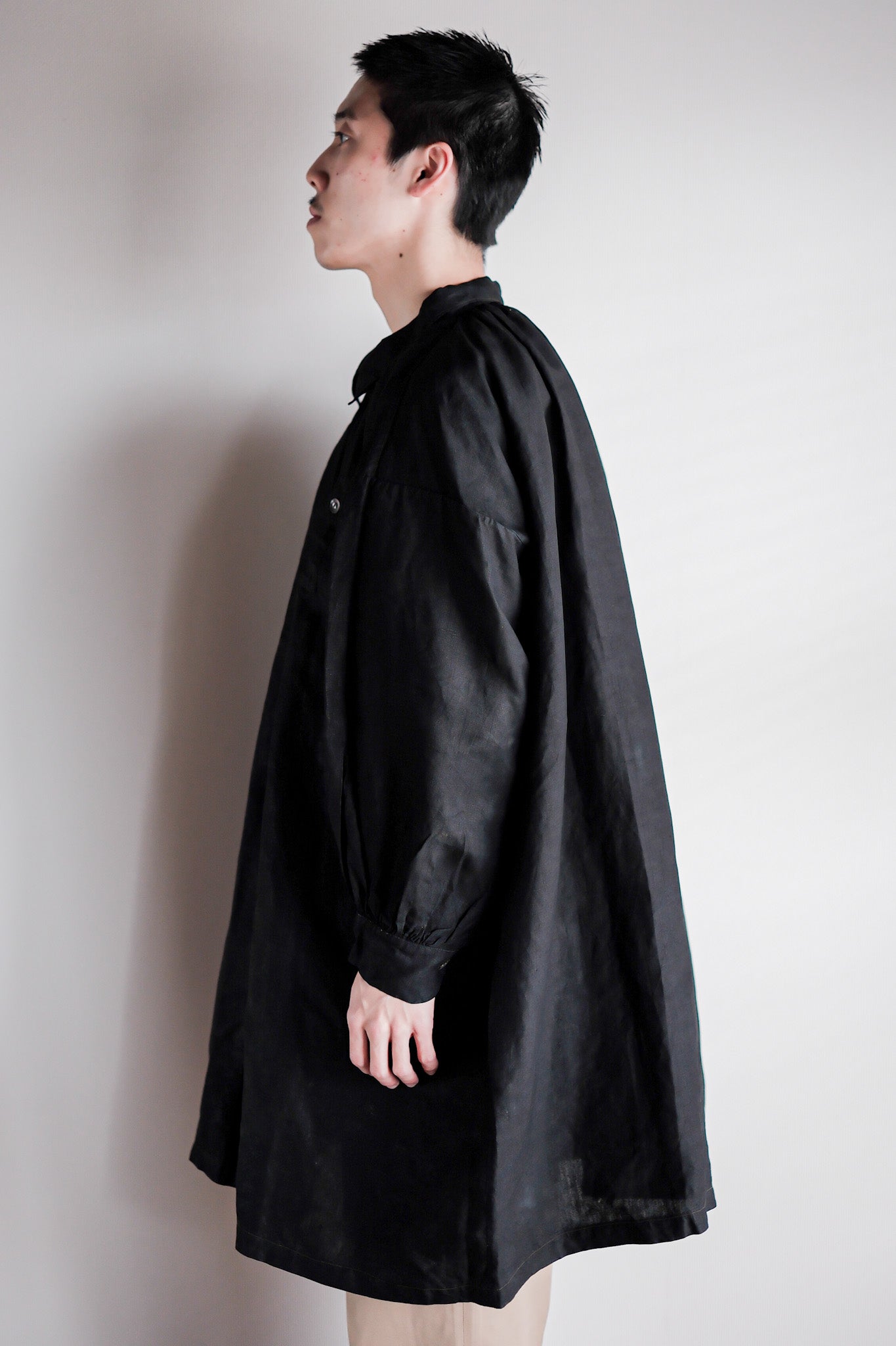 ［Early 20th C］French Antique Indigo Linen Smock "Biaude"
