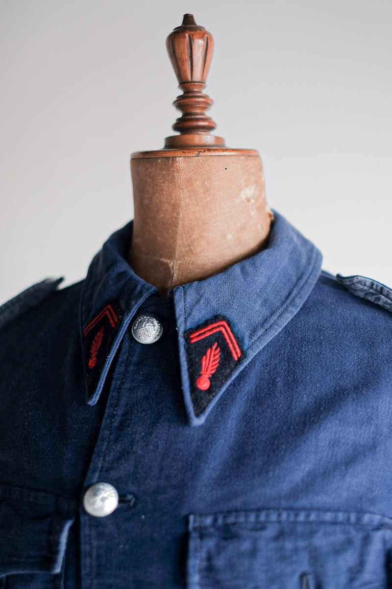 [~ 40's] แจ็คเก็ต French Vintage Blue Moleskin Fireman