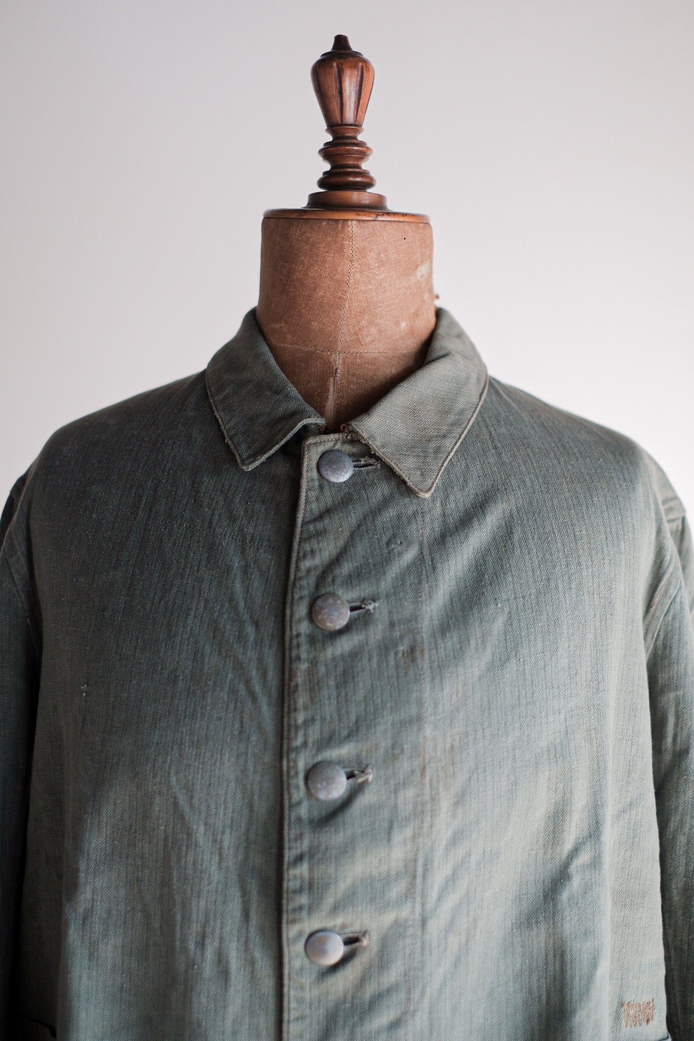 30's] WW2 German Army Drillich Green HBT Linen Jacket