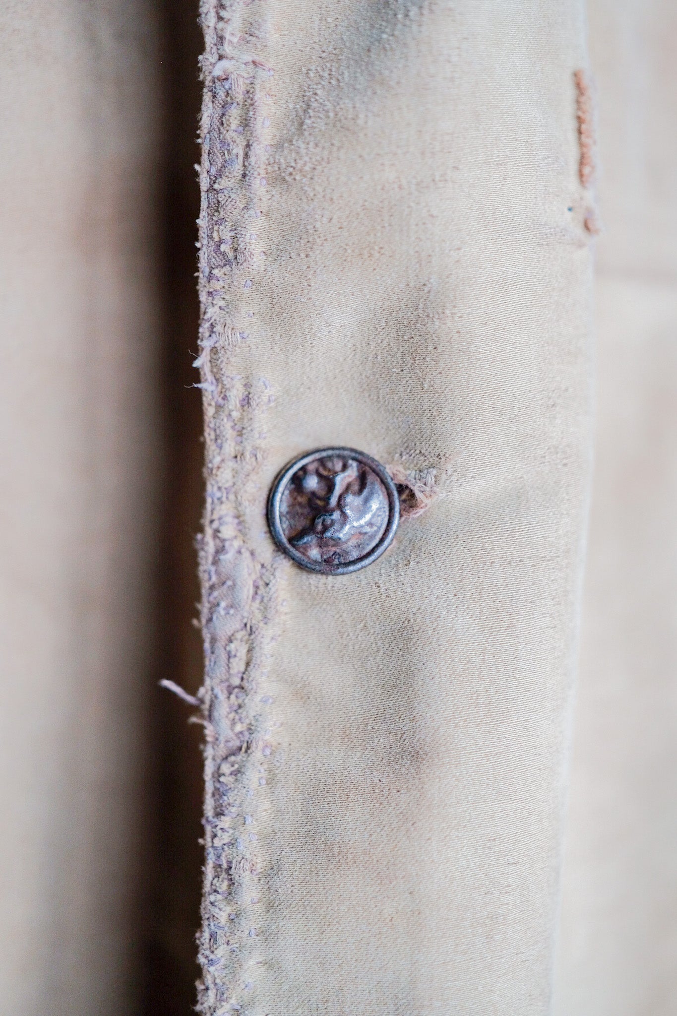 ［~30's］French Vintage Moleskin Hunting Jacket With Chin Strap