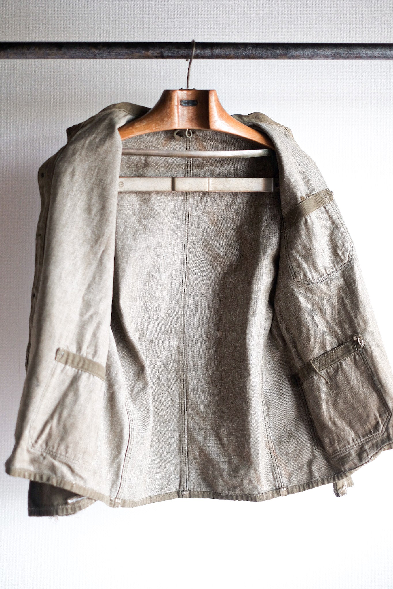 [~ 30's] German Vintage Green Cotton Work Jacket