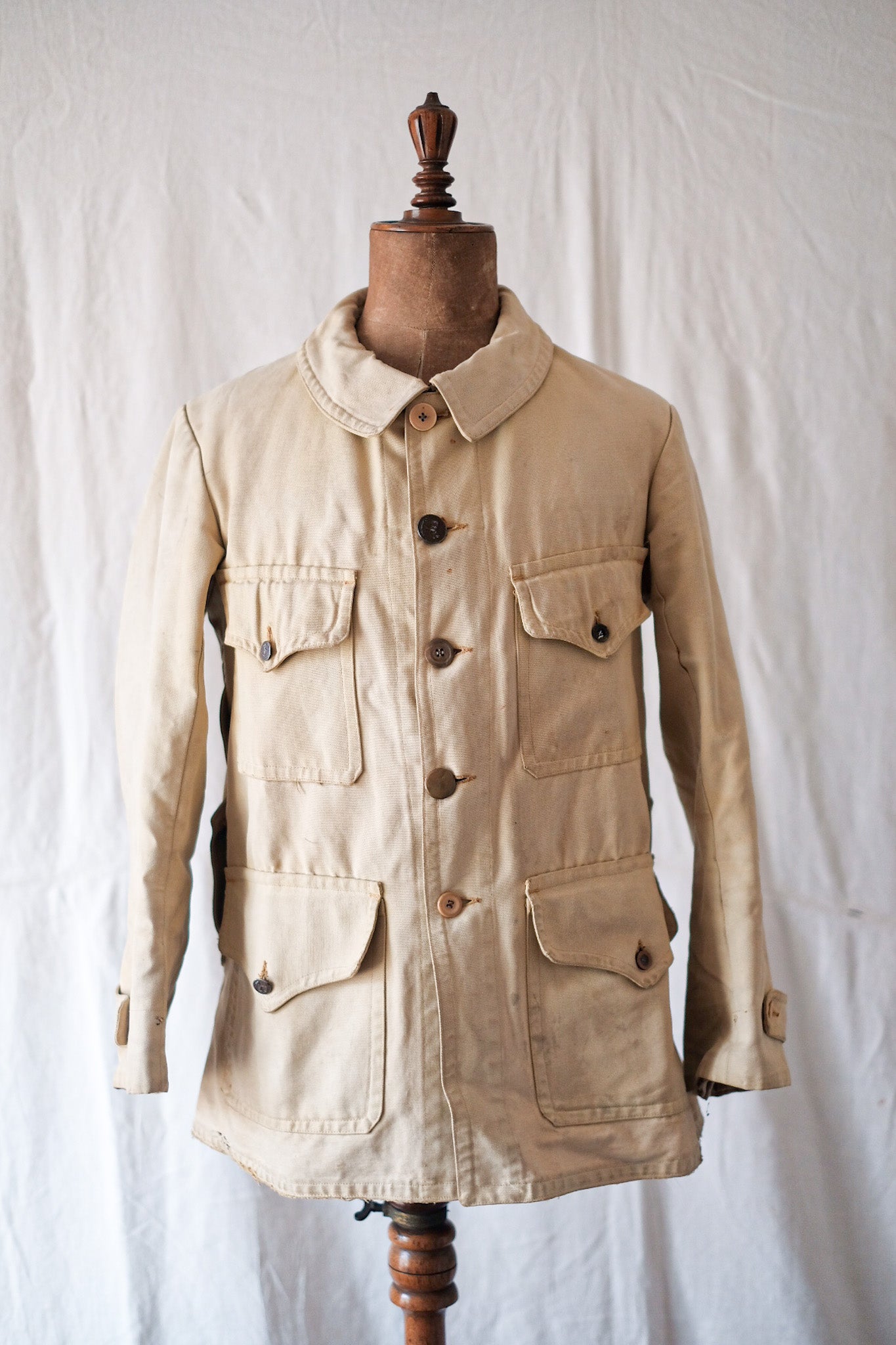 [~ 30's] French Vintage Cotton Canvas Hunting Jacket