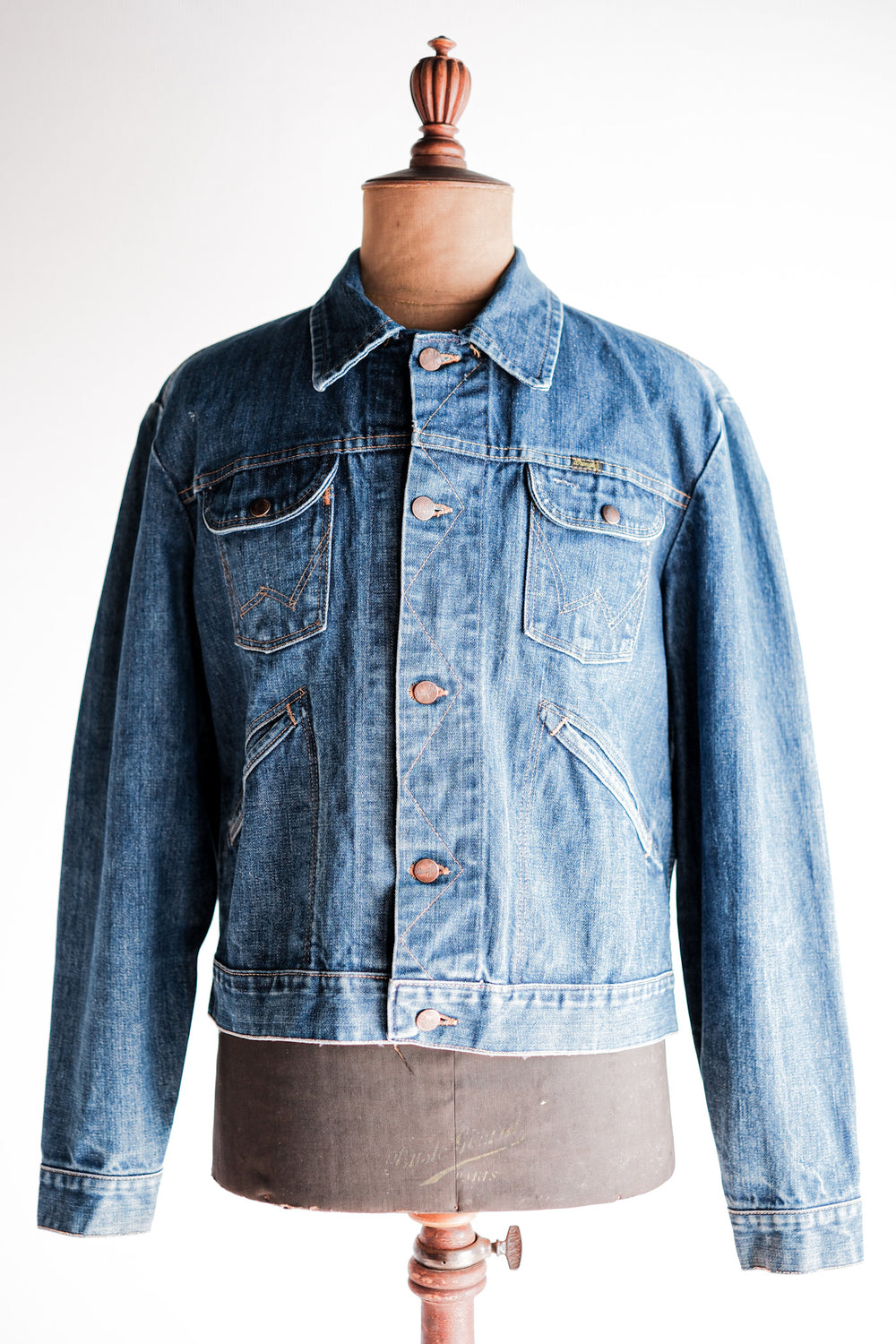 ［~70's］Vintage Wrangler 124MJ Denim Jacket With Patches Size.44