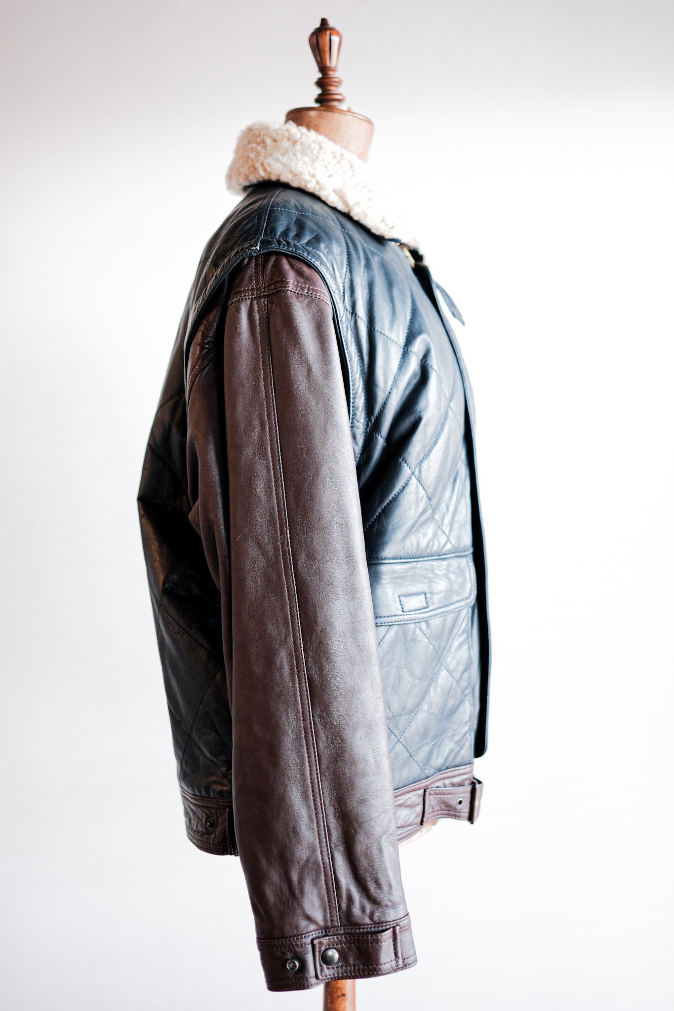 [~ 70's] Old Marcel Lassance Leather Bomber Jacket Size.52