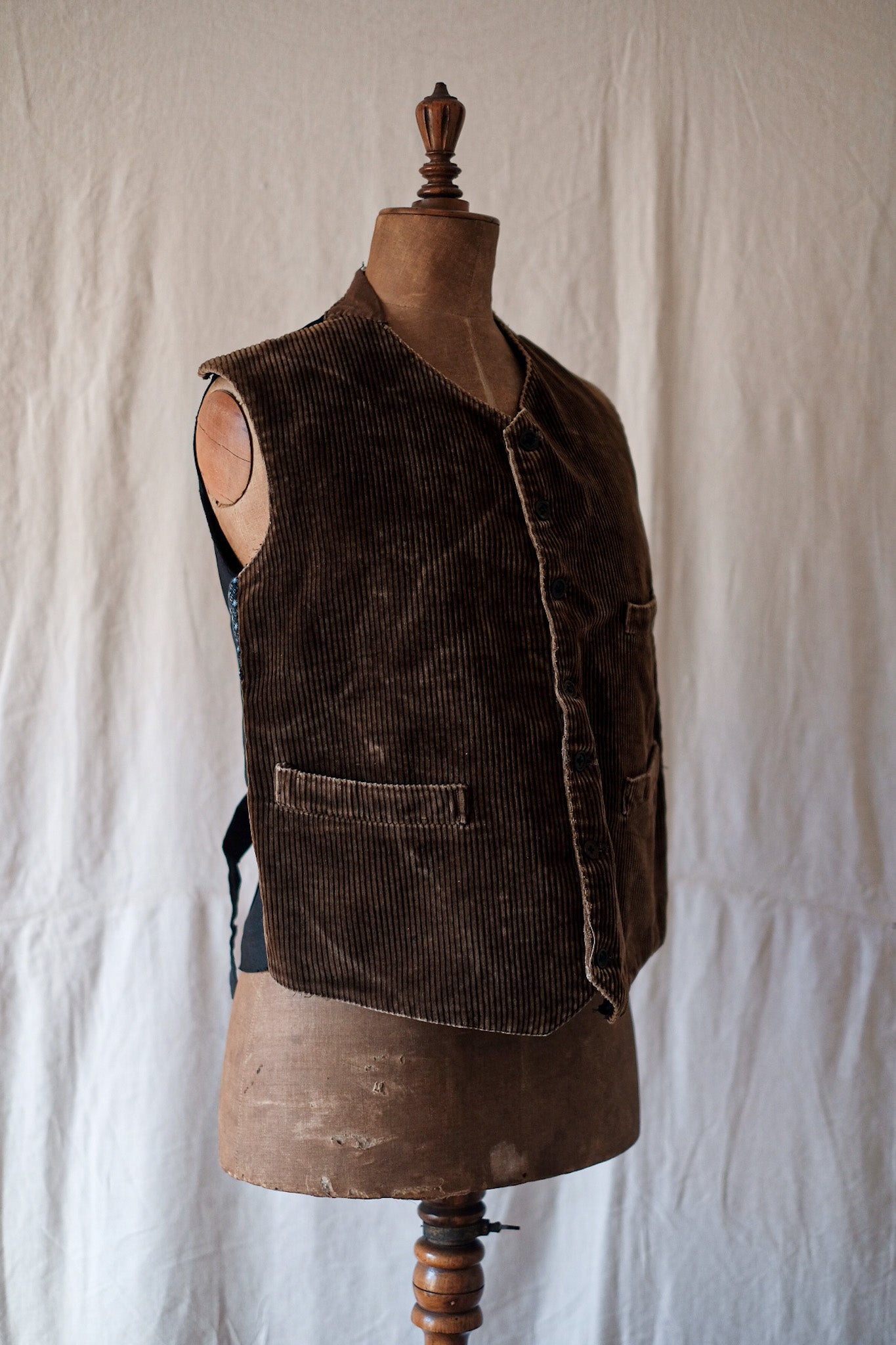 [~ 30's] French Vintage Corchuroy Work Gilet