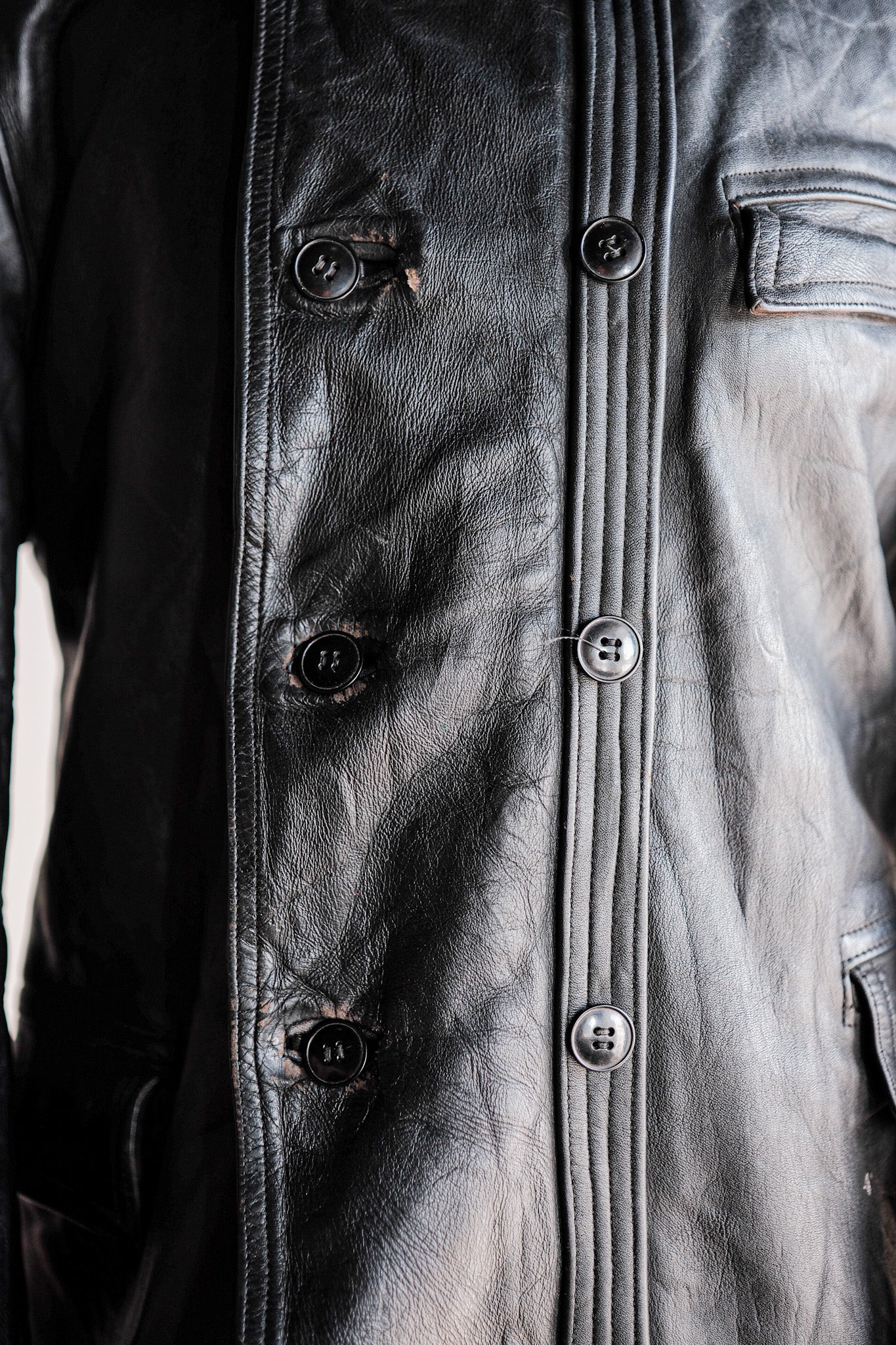 ［~50's］French Vintage Le Corbusier Leather Work Jacket "Wool Collar"