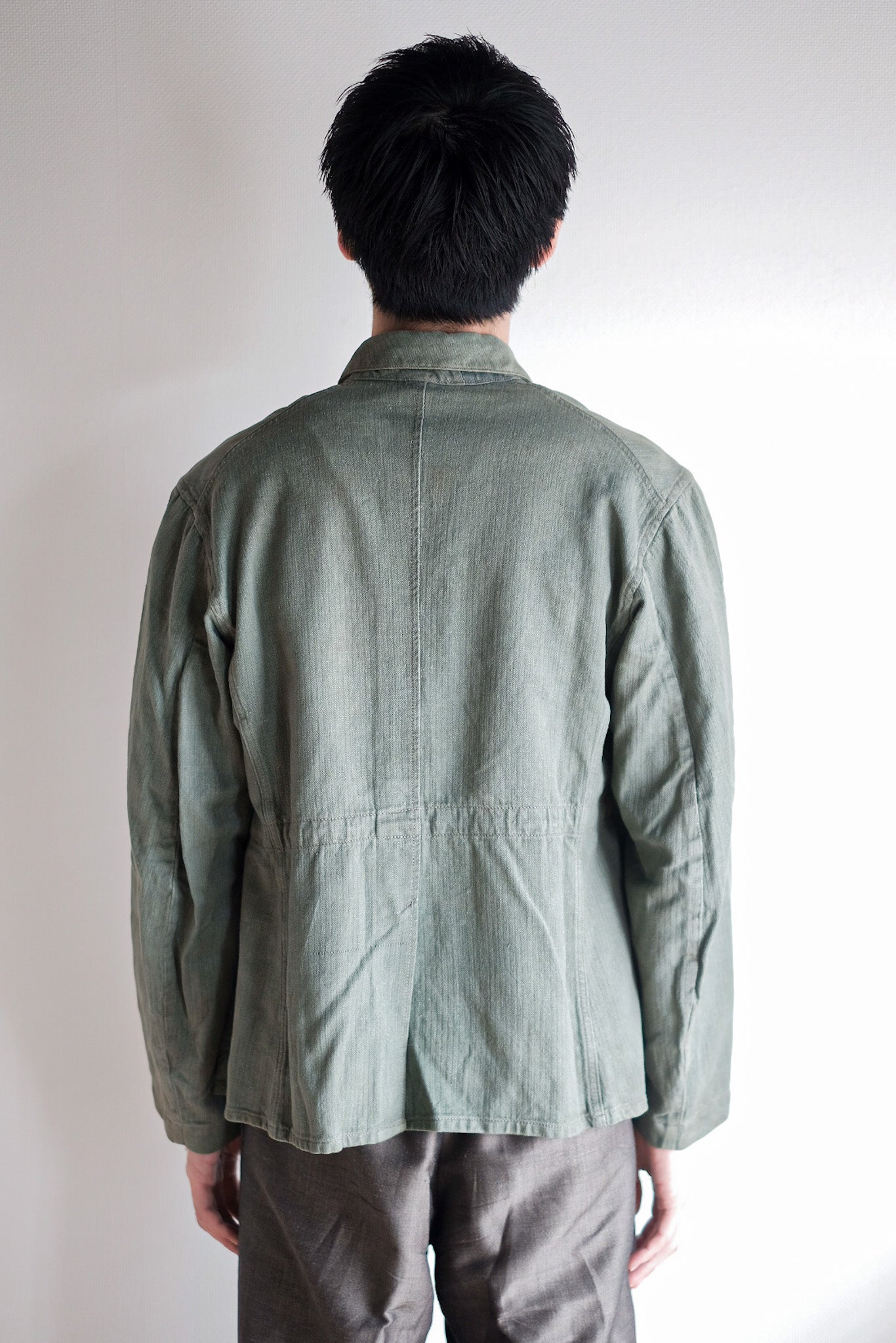 ［~30's］WW2 German Army Drillich Green HBT Linen Jacket