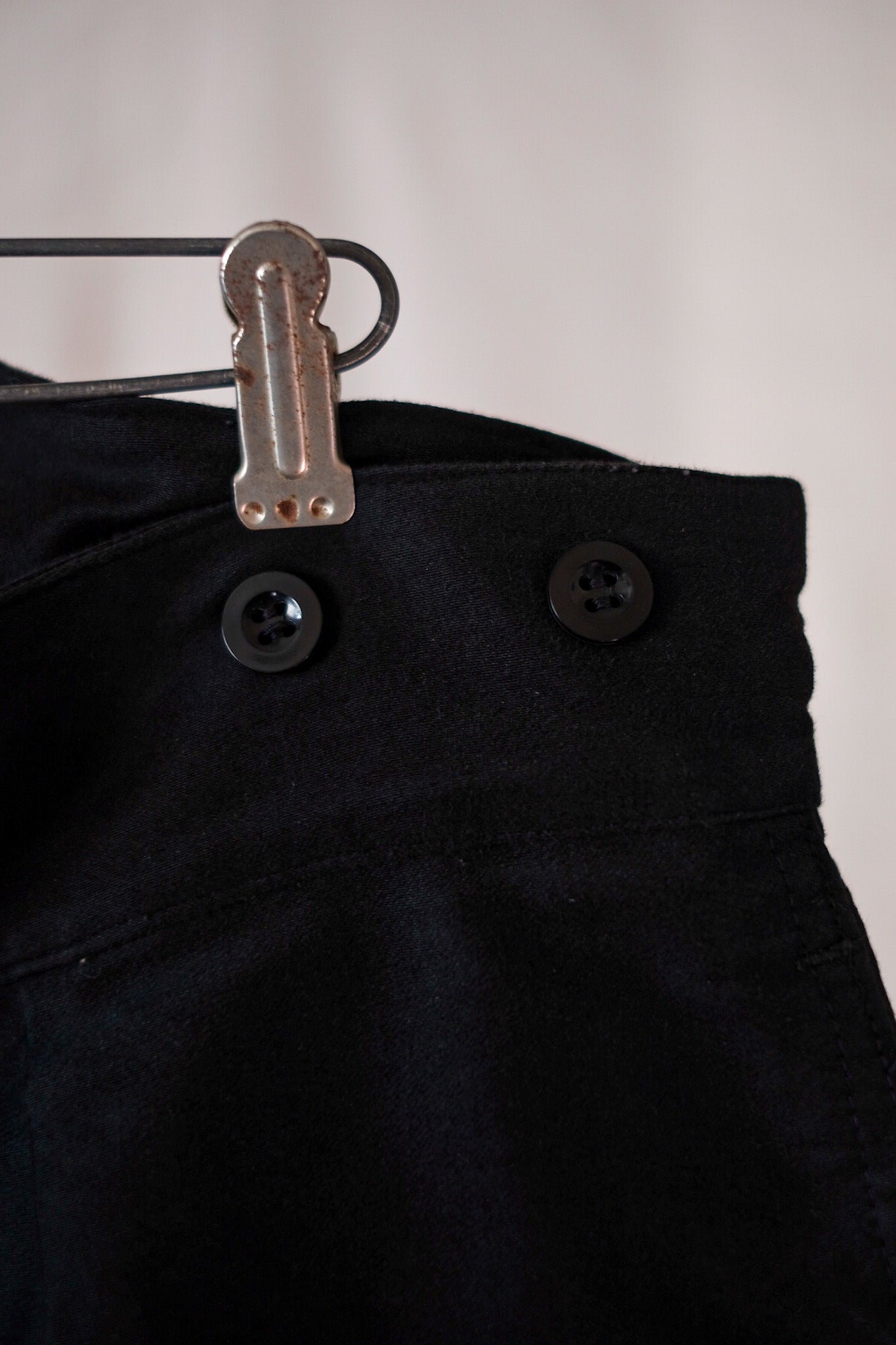 【~40's】French Vintage Black Moleskin Work Pants "Dead Stock"