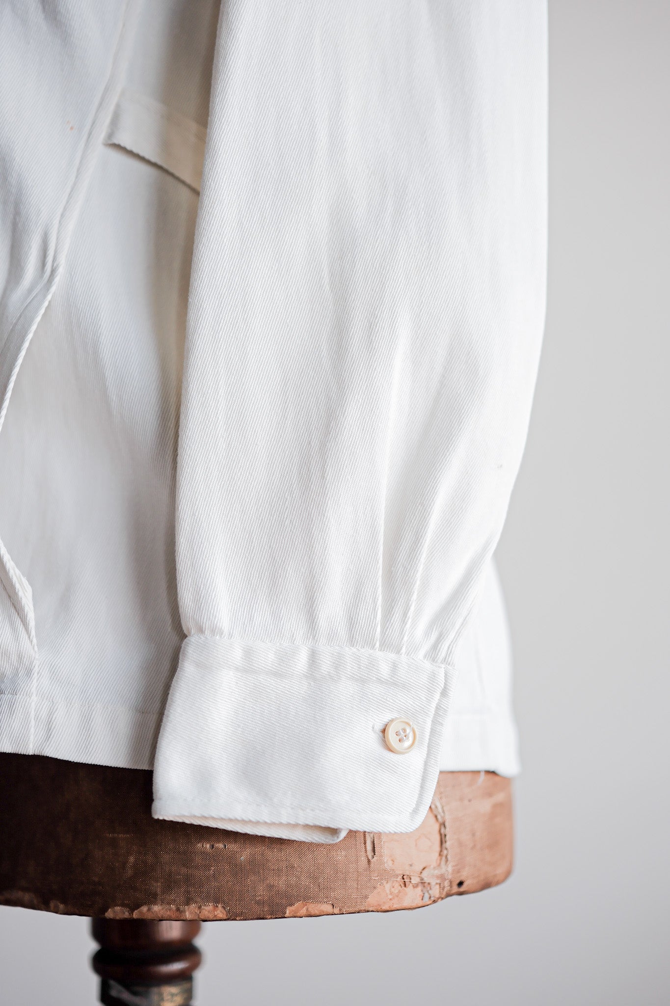 ［~30's］French Vintage White Cotton Twill Colonial Jacket