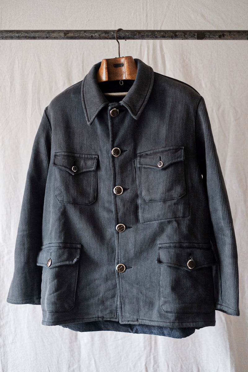【~50's】French Vintage Gray Cotton Pique Hunting Jacket